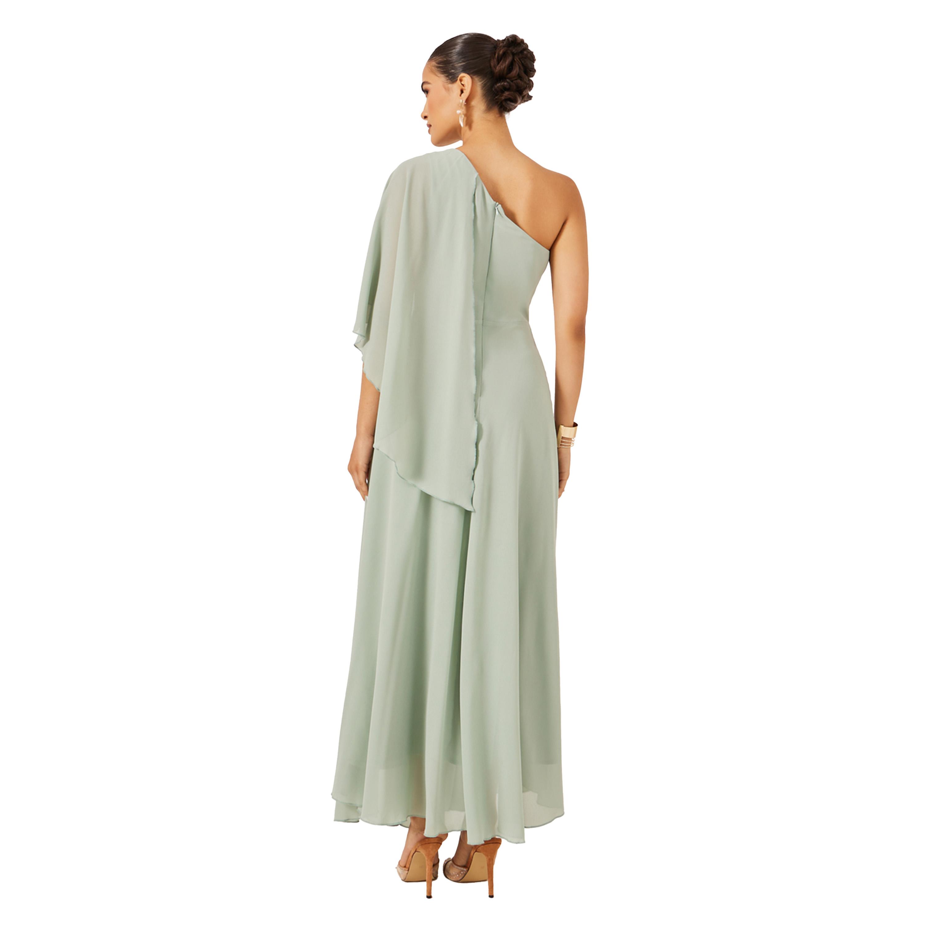 ستايلي - فستان ماكسي بكتف واحد وتفاصيل كيب وقصّة A-women-clothing-dresses-image-5