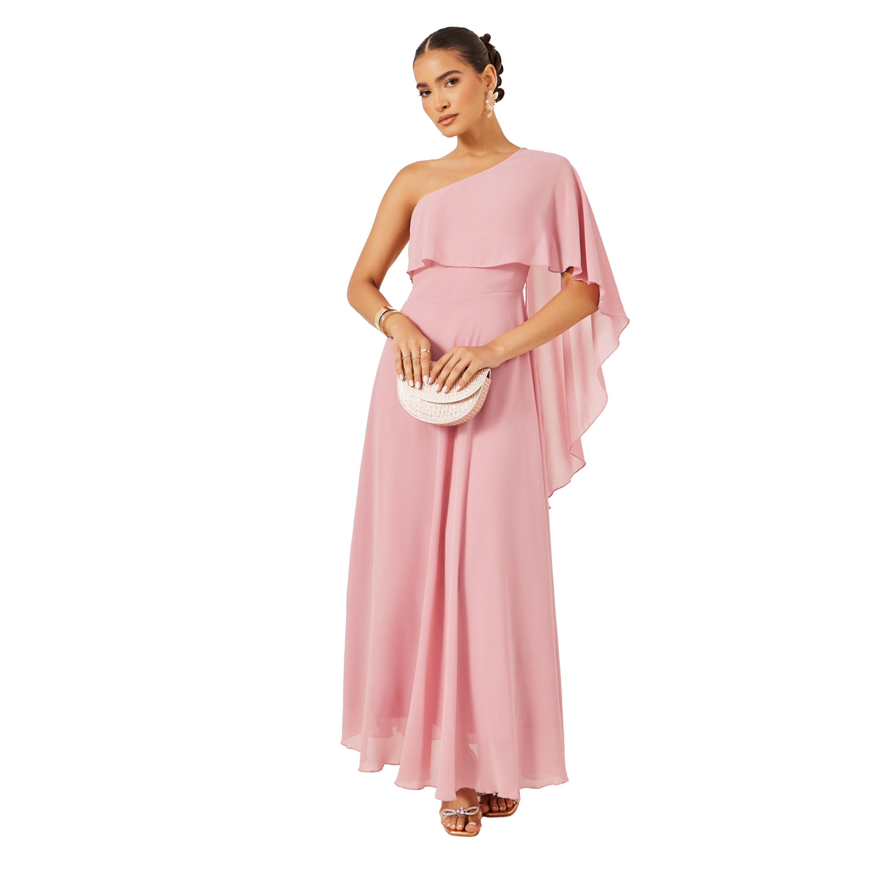 Styli One Shoulder Cape Detail A-Line Maxi Dress-women-clothing-dresses-image-2