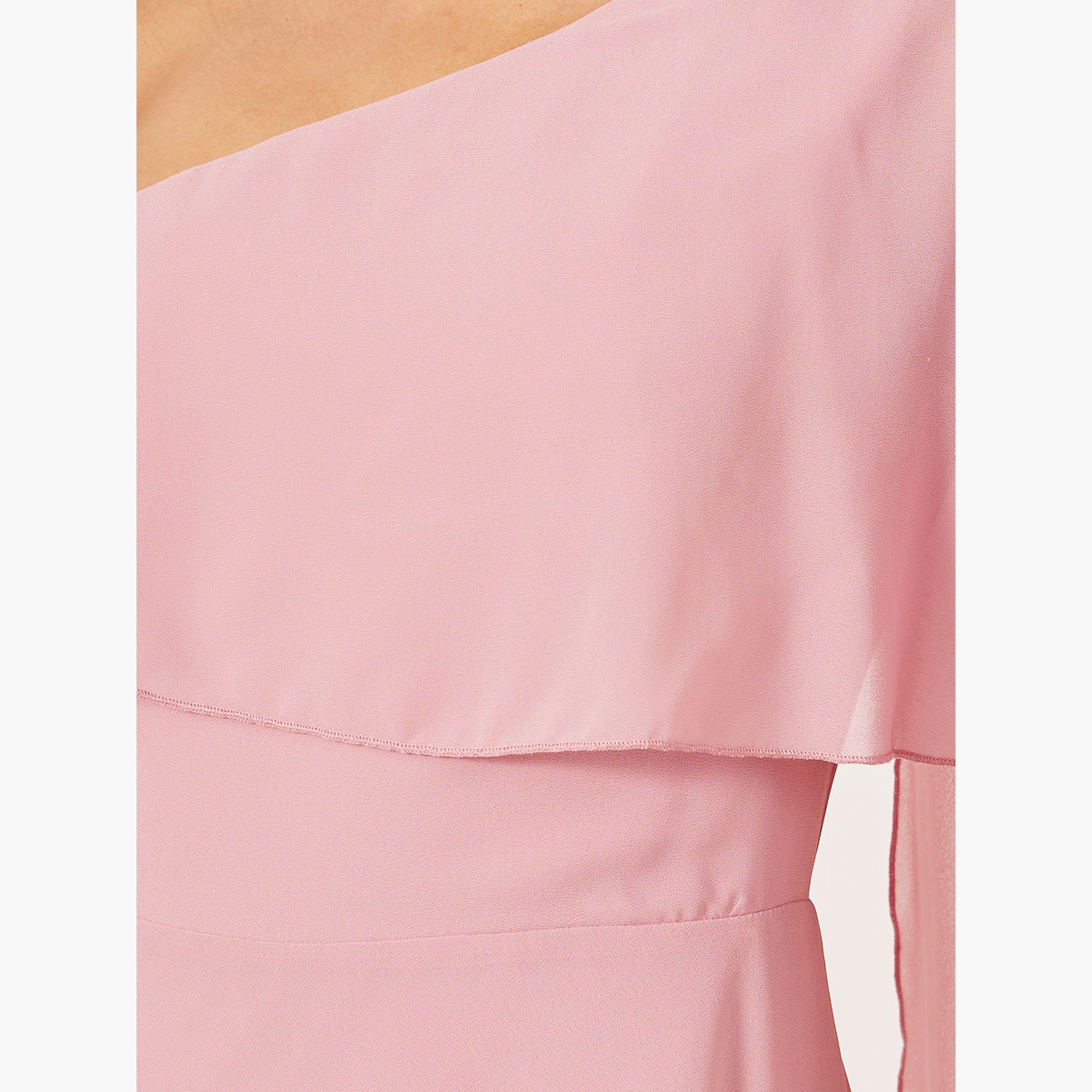 Styli One Shoulder Cape Detail A-Line Maxi Dress-women-clothing-dresses-image-4