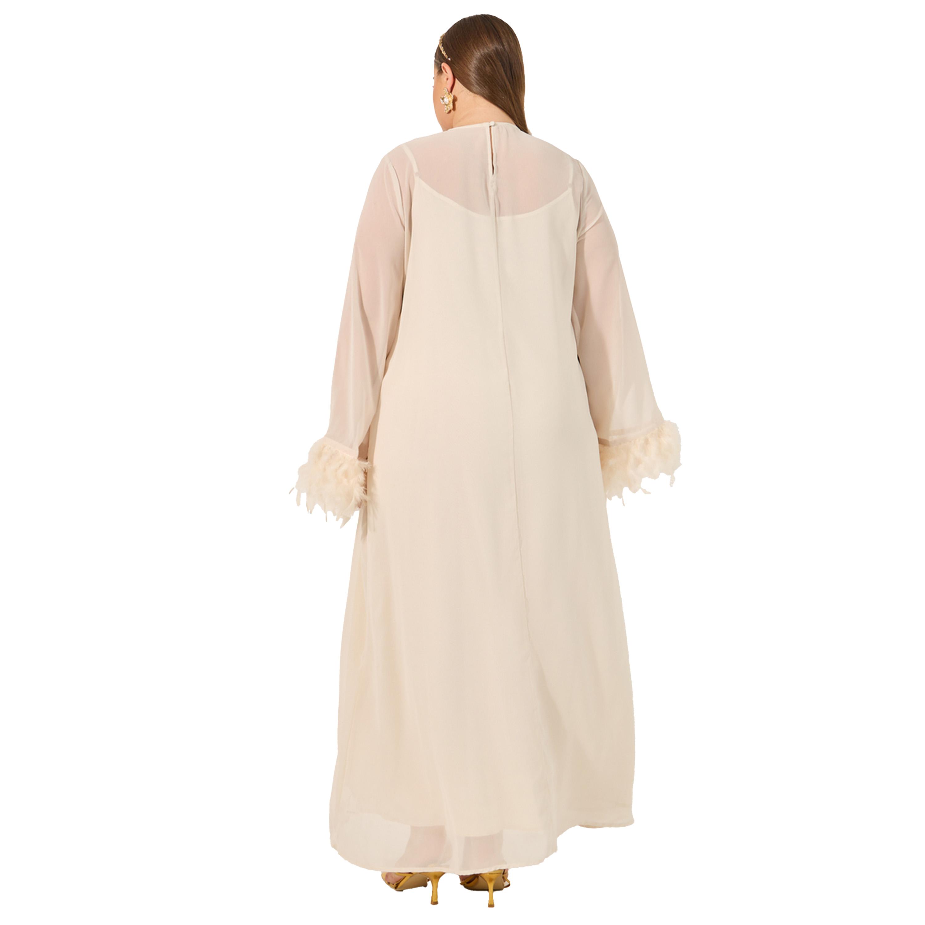 Styli Solid Long Sleeves Shift Maxi Dress-women-clothing-dresses-image-5