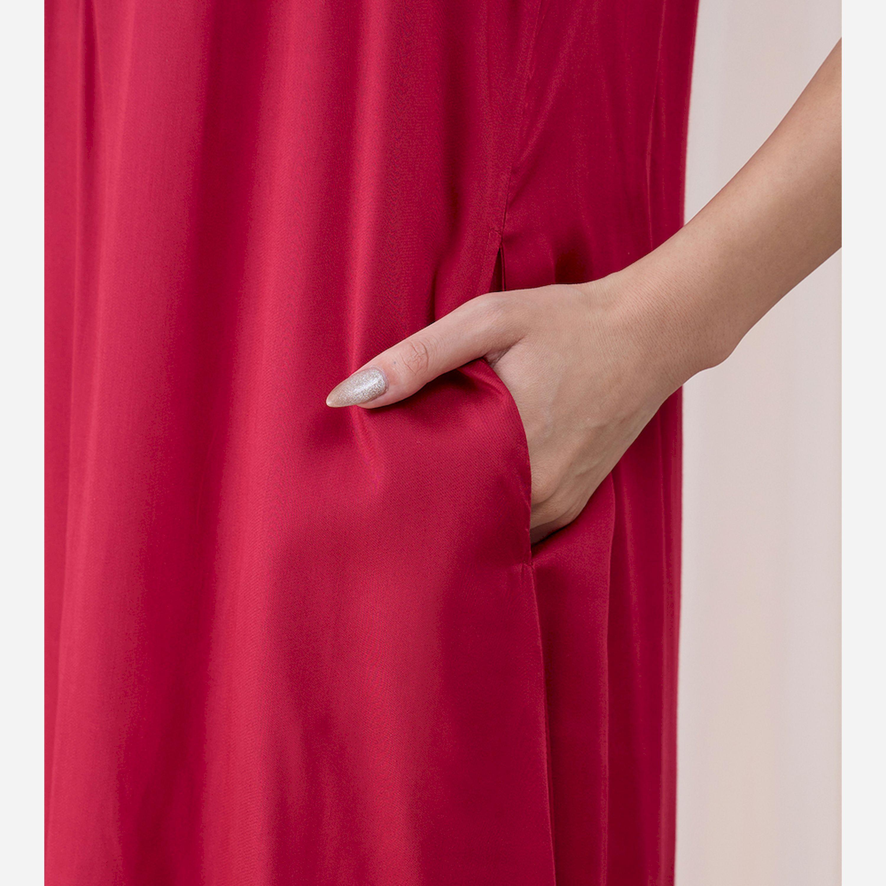 فيميلا × ستايلي - طقم قميص كورتا طويل بدون أكمام وياقة ماندرين مع بنطال مستقيم-women-clothing-coordsets-image-3