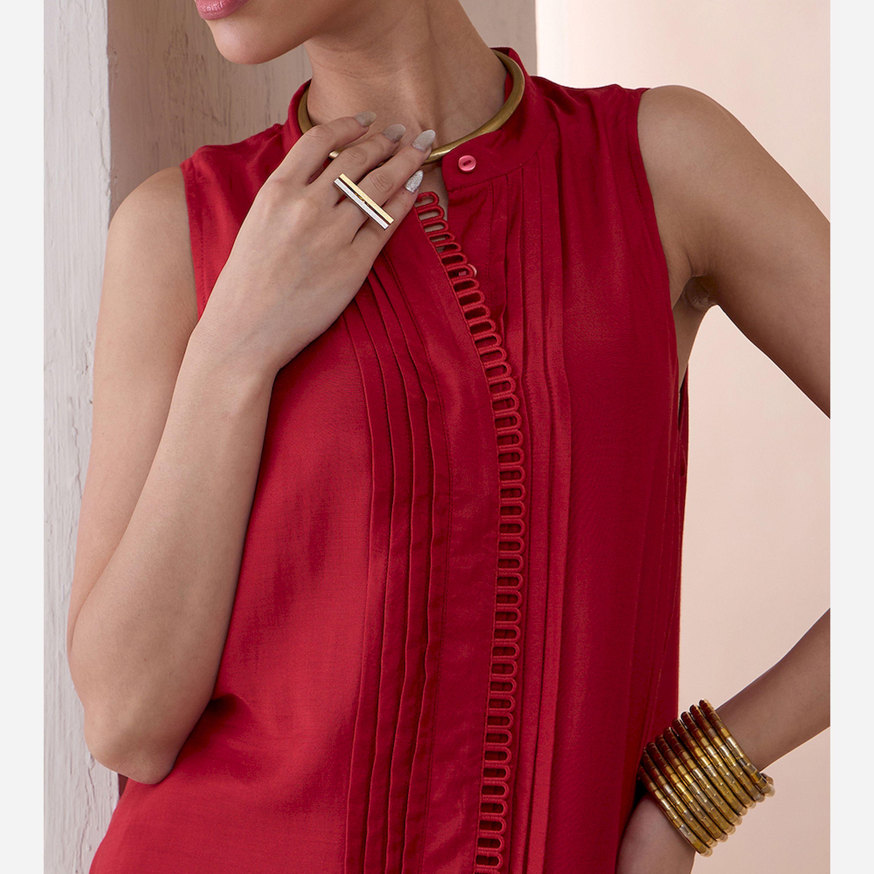 فيميلا × ستايلي - سترة بدون أكمام بحواف صدفية مع بنطال مستقيم-women-clothing-coordsets-image-5