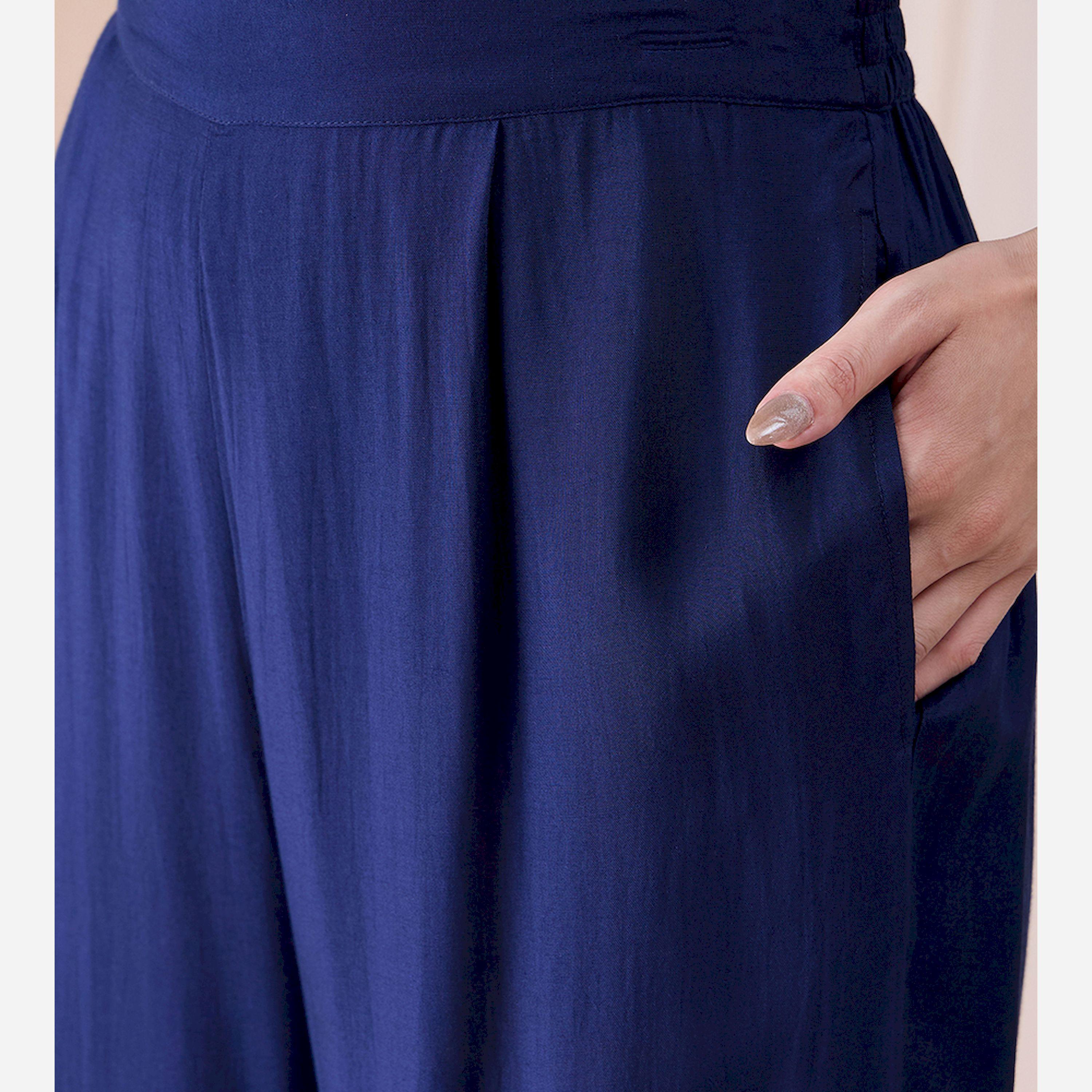 Femmella X Styli Sleeveless Scallop Trim Tunic With Straight Pant Co-Ords-women-clothing-coordsets-image-6
