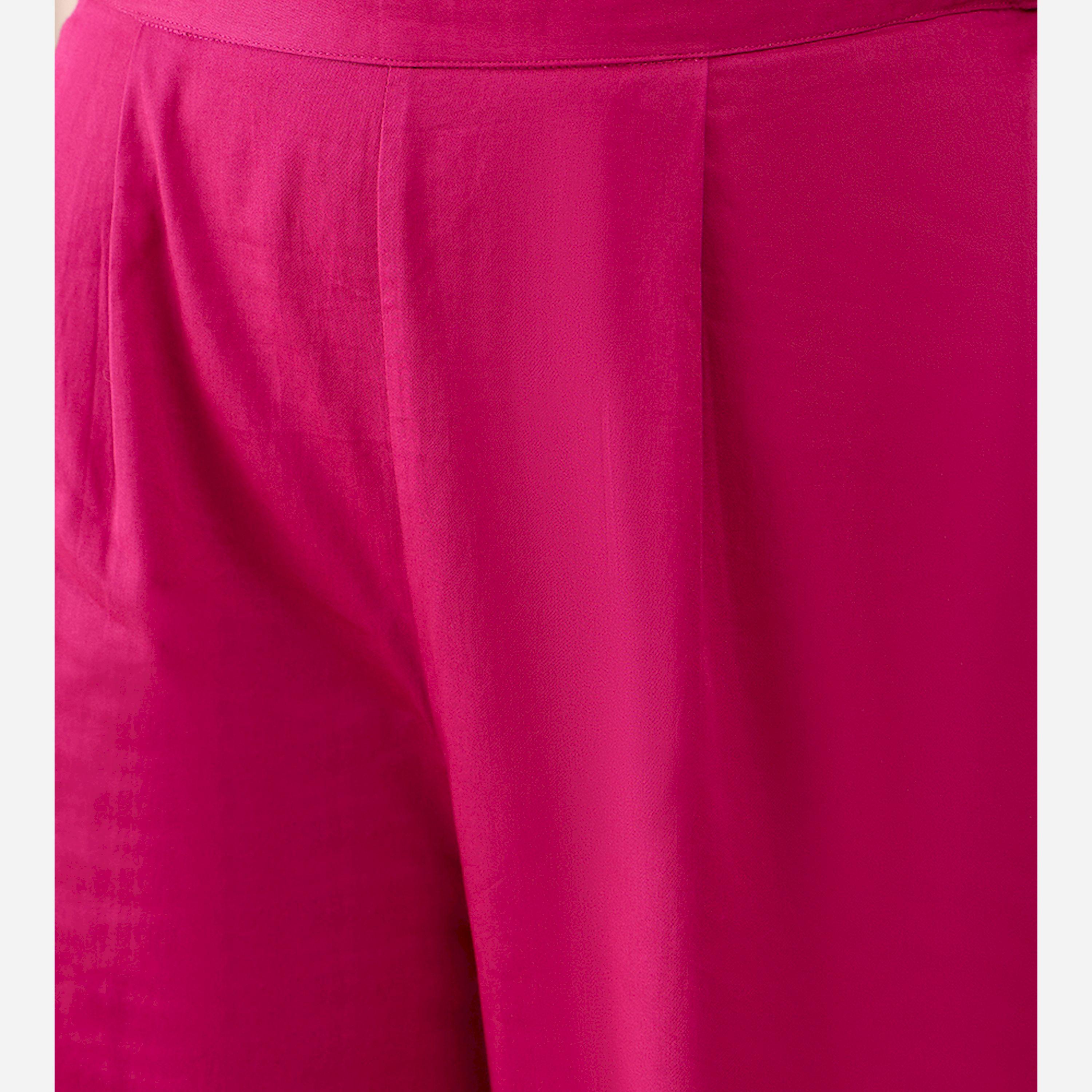 Femmella X Styli Cotton Textured Dobby Tassel Detail Tunic With Straight Pant Co-Ords-women-clothing-coordsets-image-10