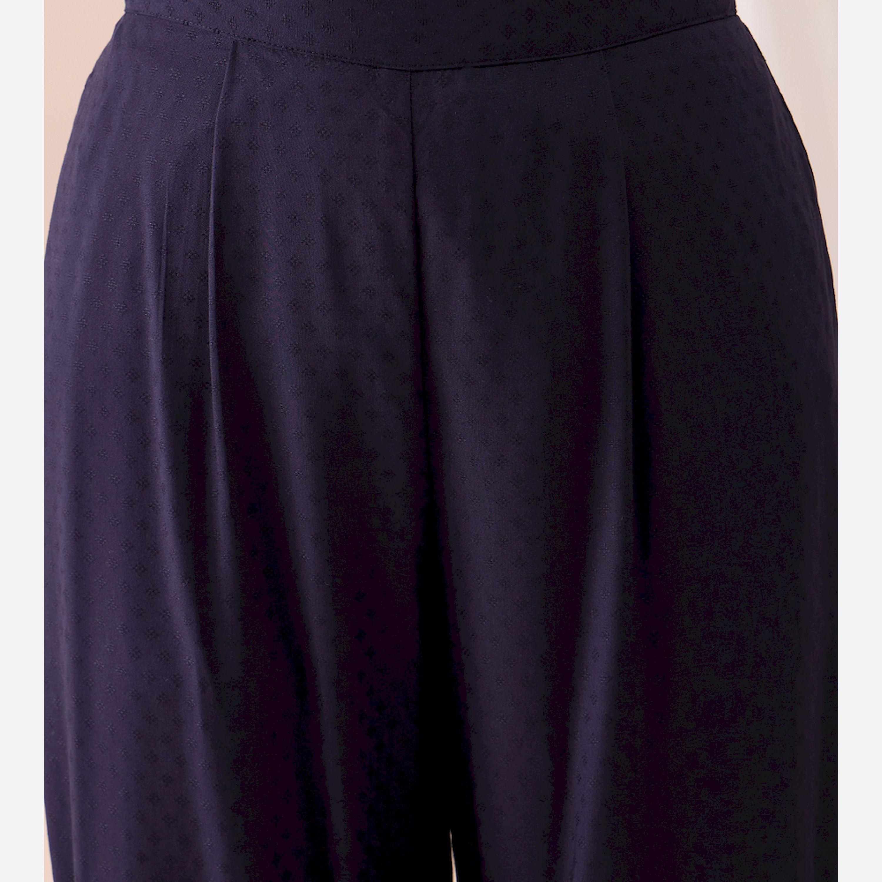 Femmella X Styli Solid Mandarin Collar Tunic With Pants Co-Ords-women-clothing-coordsets-image-7