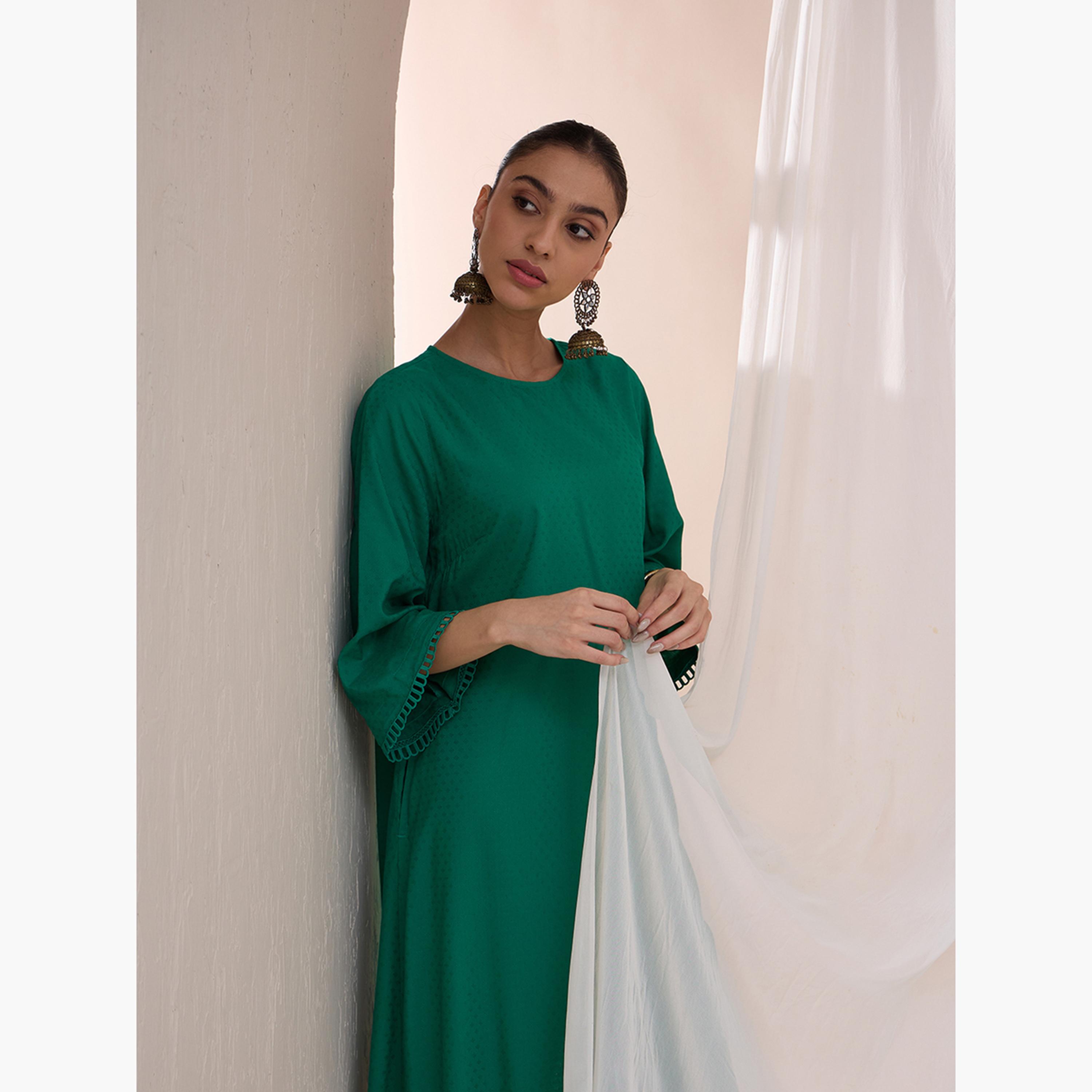Femmella X Styli Asymmetrical Hem Viscose Tunic With Straight Pant Co-Ords-women-clothing-coordsets-image-9