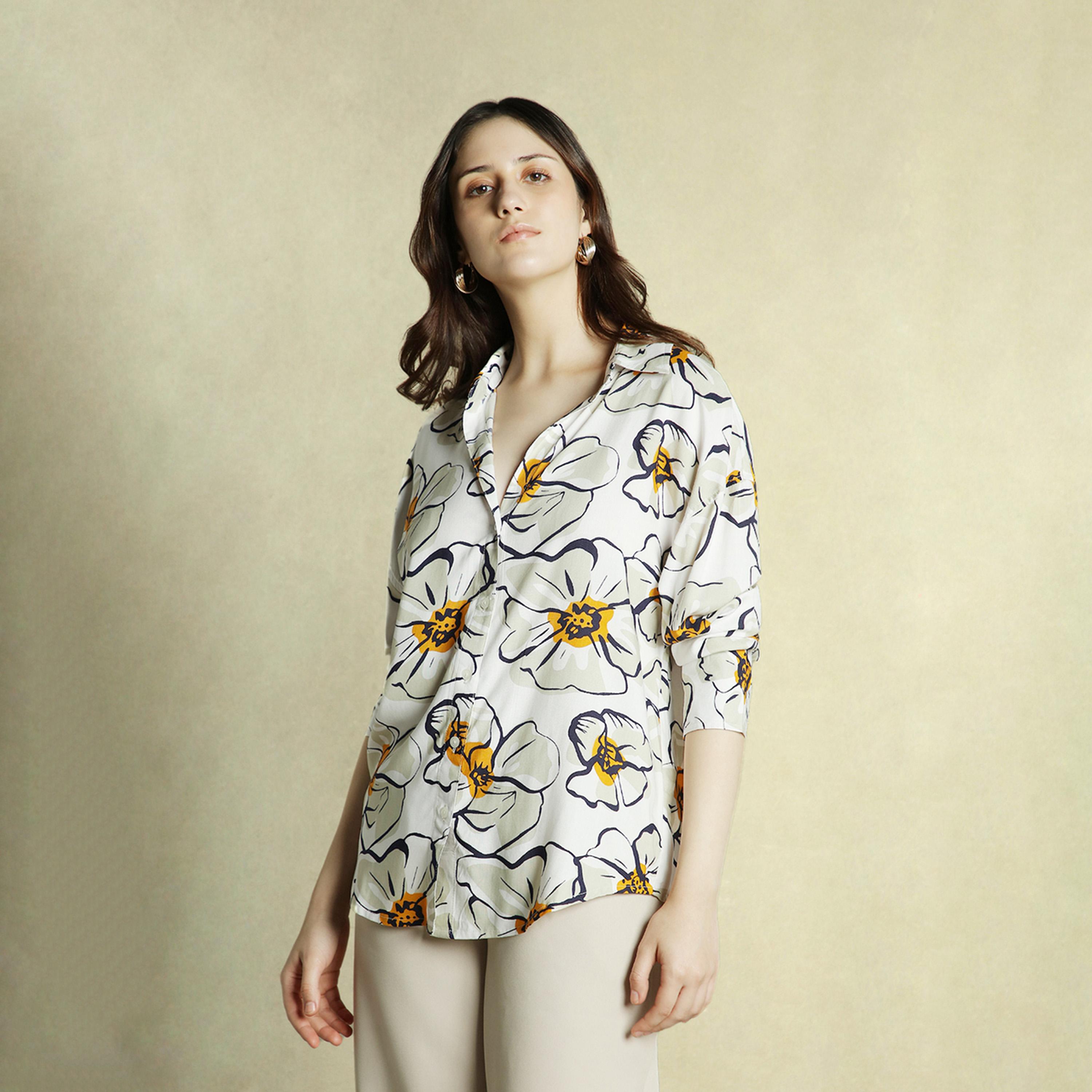 Dennis Lingo X Styli WHITE Oversized Spread Collar Regular Length Casual Occasion Printed Shirt-women-clothing-shirtsandblouses-shirts-image-2