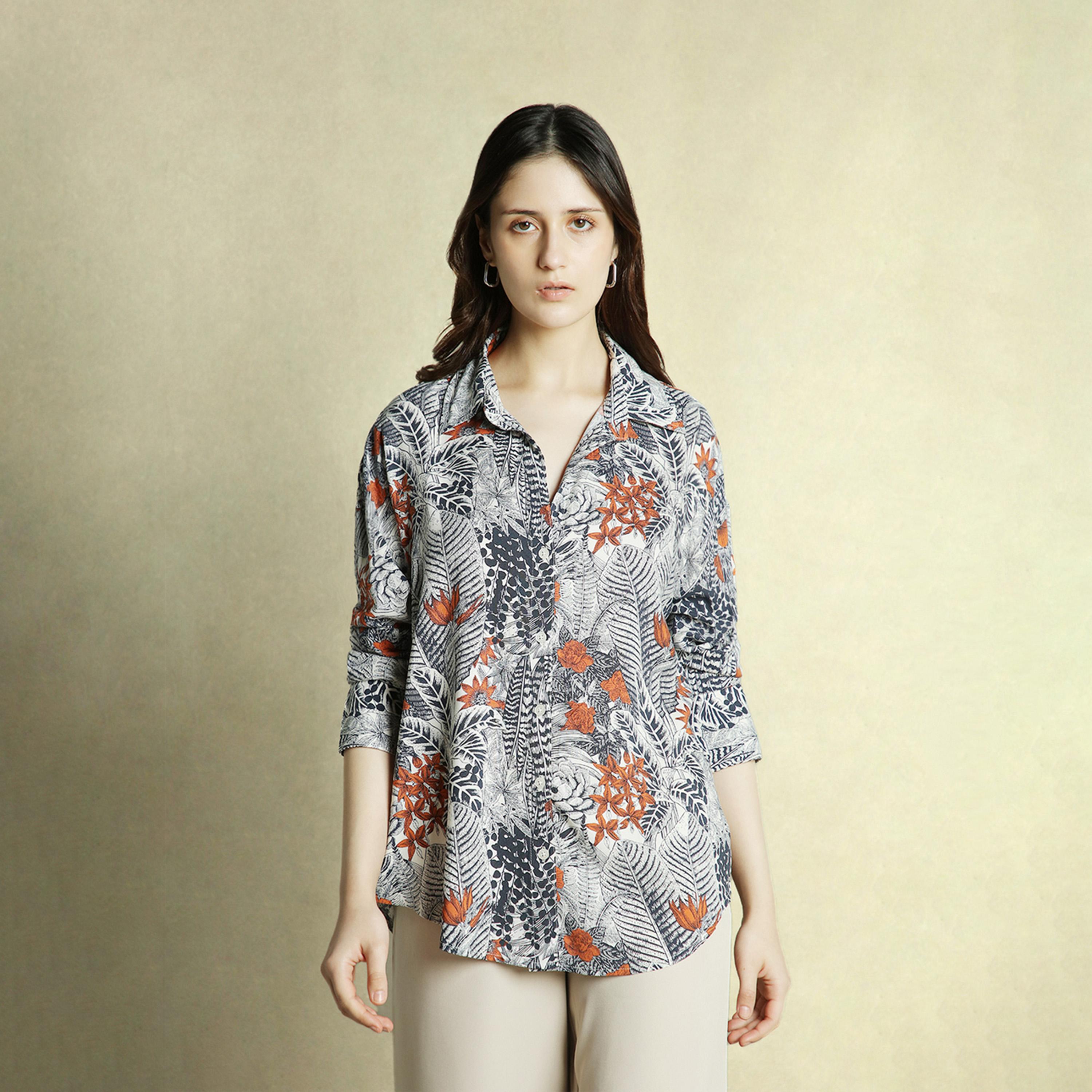 Dennis Lingo X Styli BLACK Oversized Spread Collar Regular Length Casual Occasion Printed Shirt-women-clothing-shirtsandblouses-shirts-image-6