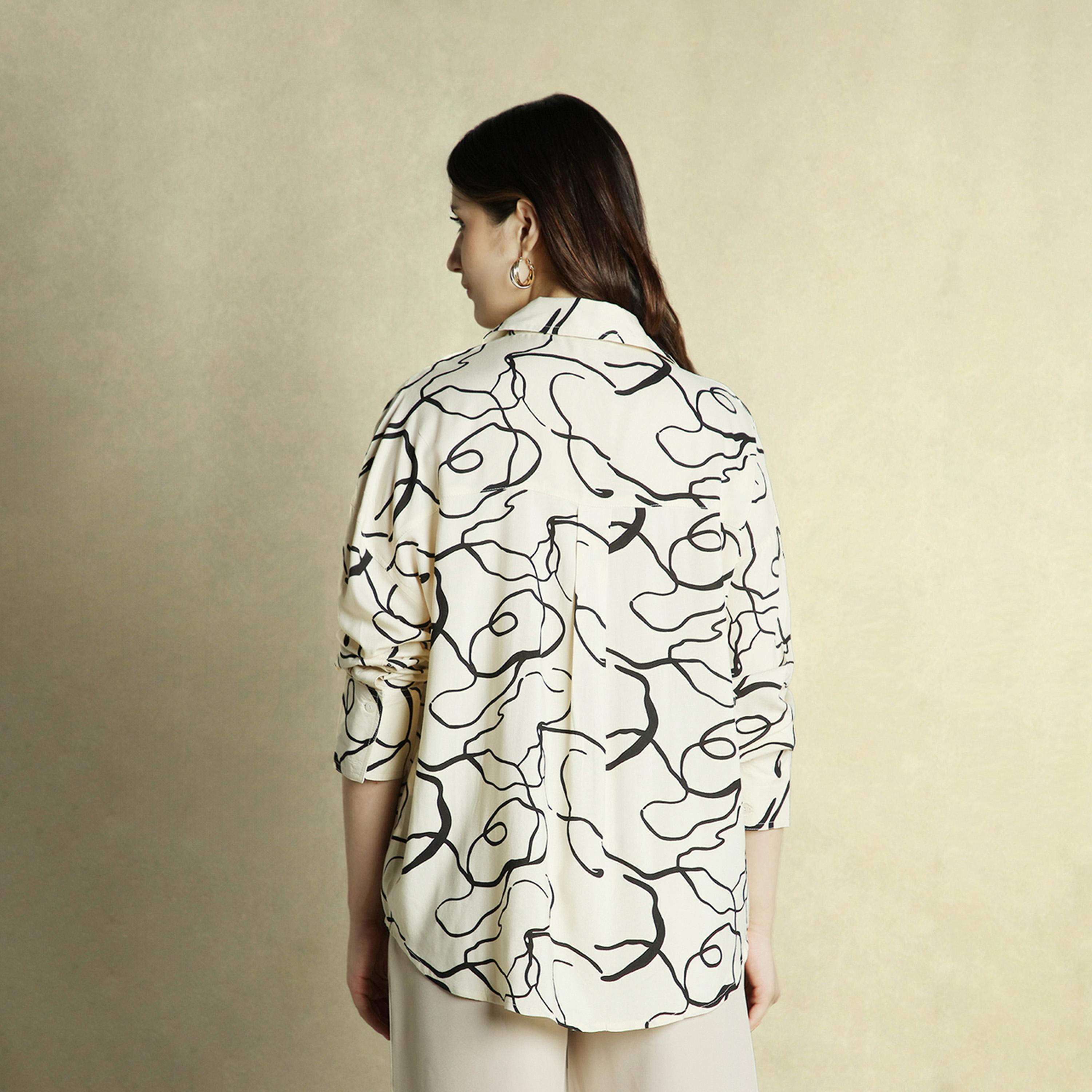 Dennis Lingo X Styli WHITE Oversized Spread Collar Regular Length Casual Occasion Printed Shirt-women-clothing-shirtsandblouses-shirts-image-3