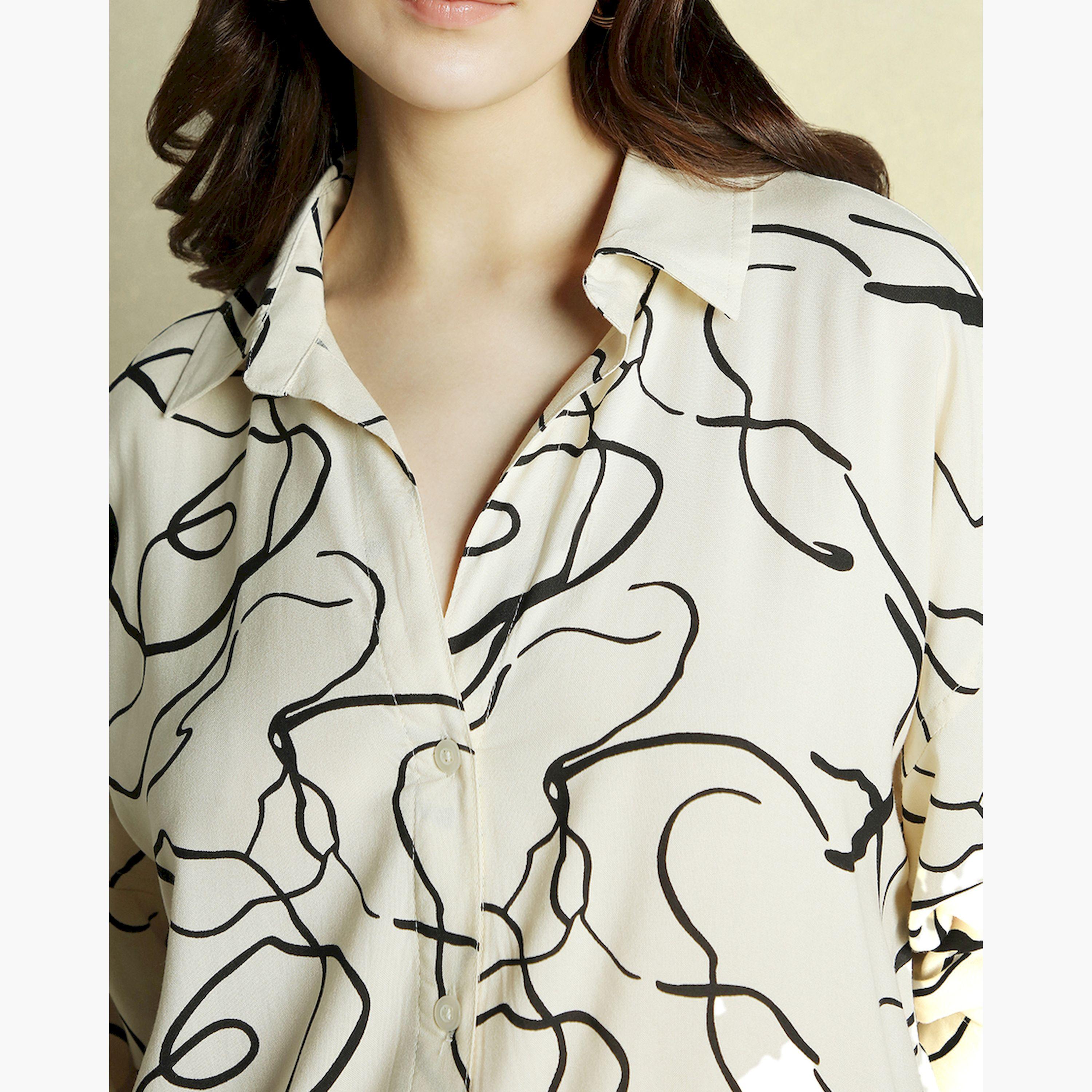 Dennis Lingo X Styli WHITE Oversized Spread Collar Regular Length Casual Occasion Printed Shirt-women-clothing-shirtsandblouses-shirts-image-4