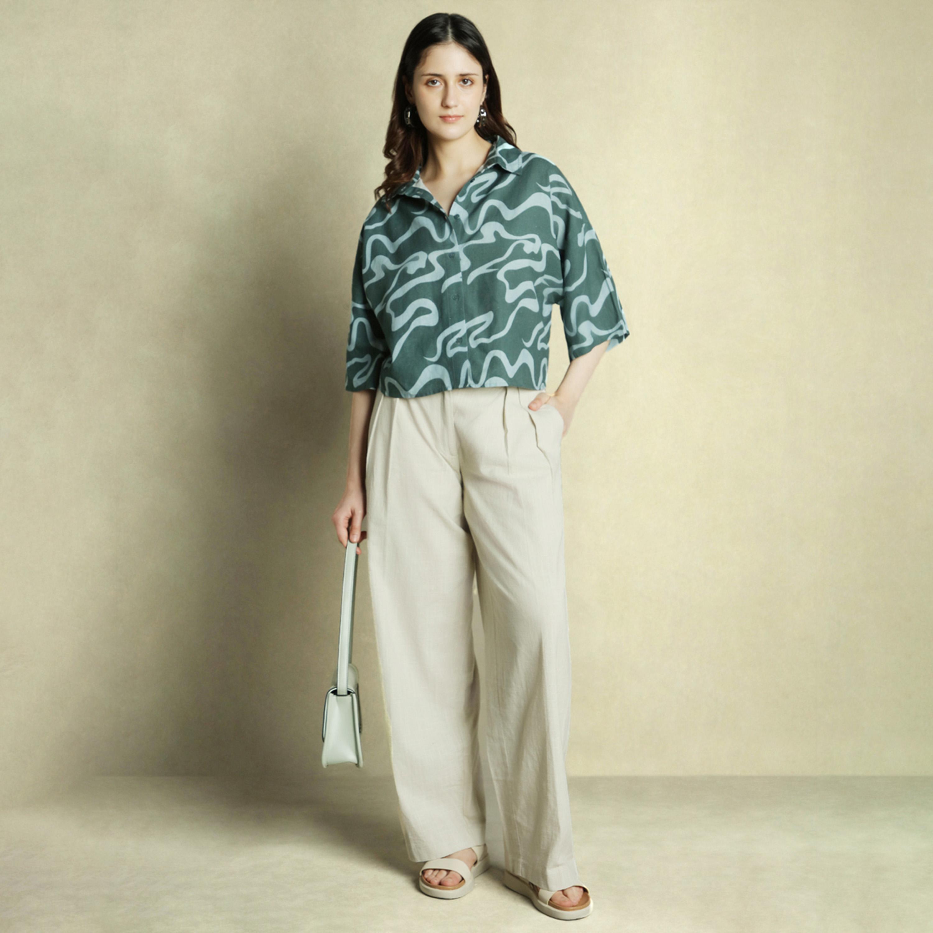 Dennis Lingo X Styli Relaxed Fit Green Top â€“ Stylish and Comfortable-women-clothing-shirtsandblouses-blouses-image-5