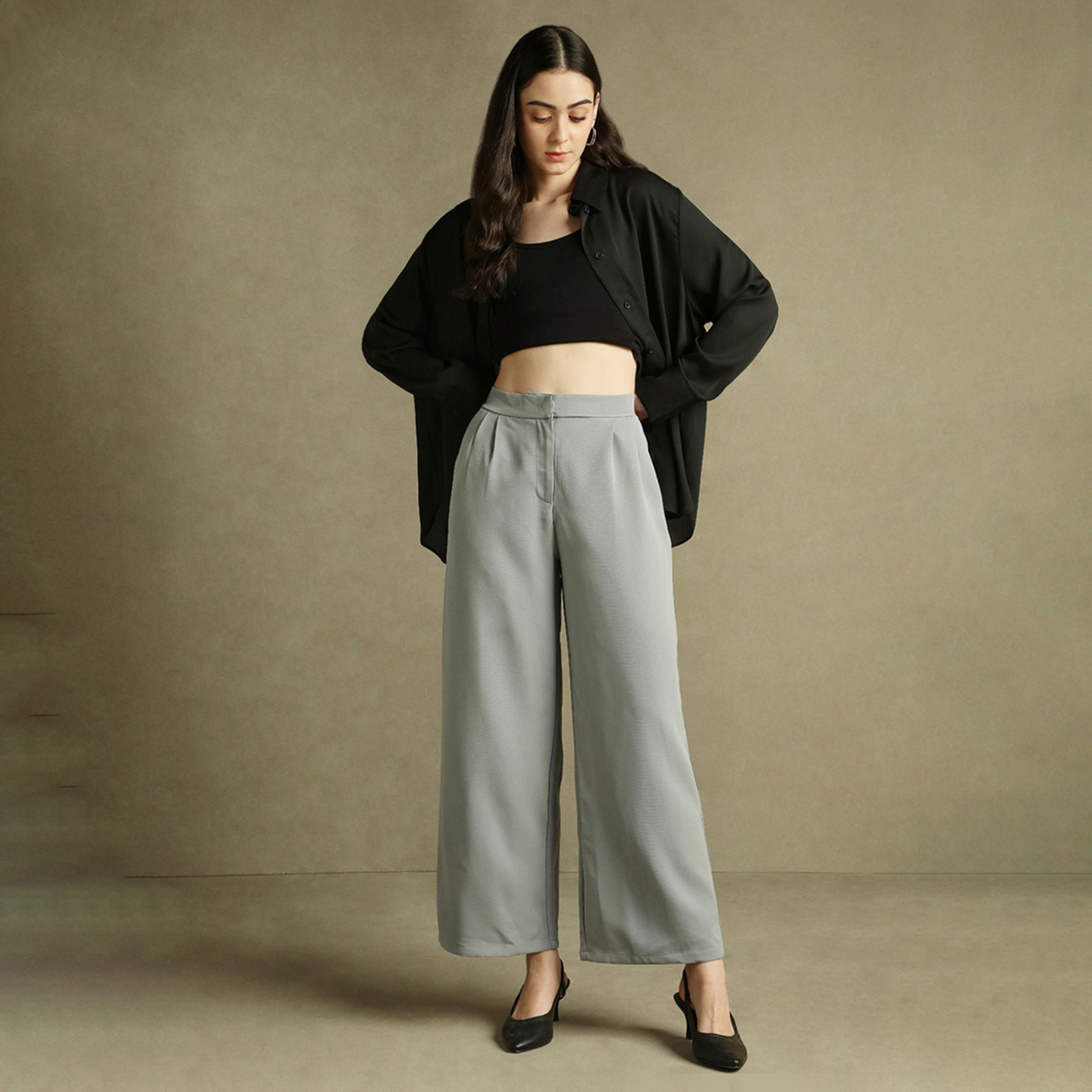 دينيس لينغو × ستايلي - بنطال بخصر متوسط الارتفاع بقصّة مستقيمة-women-clothing-bottoms-trousers-image-5