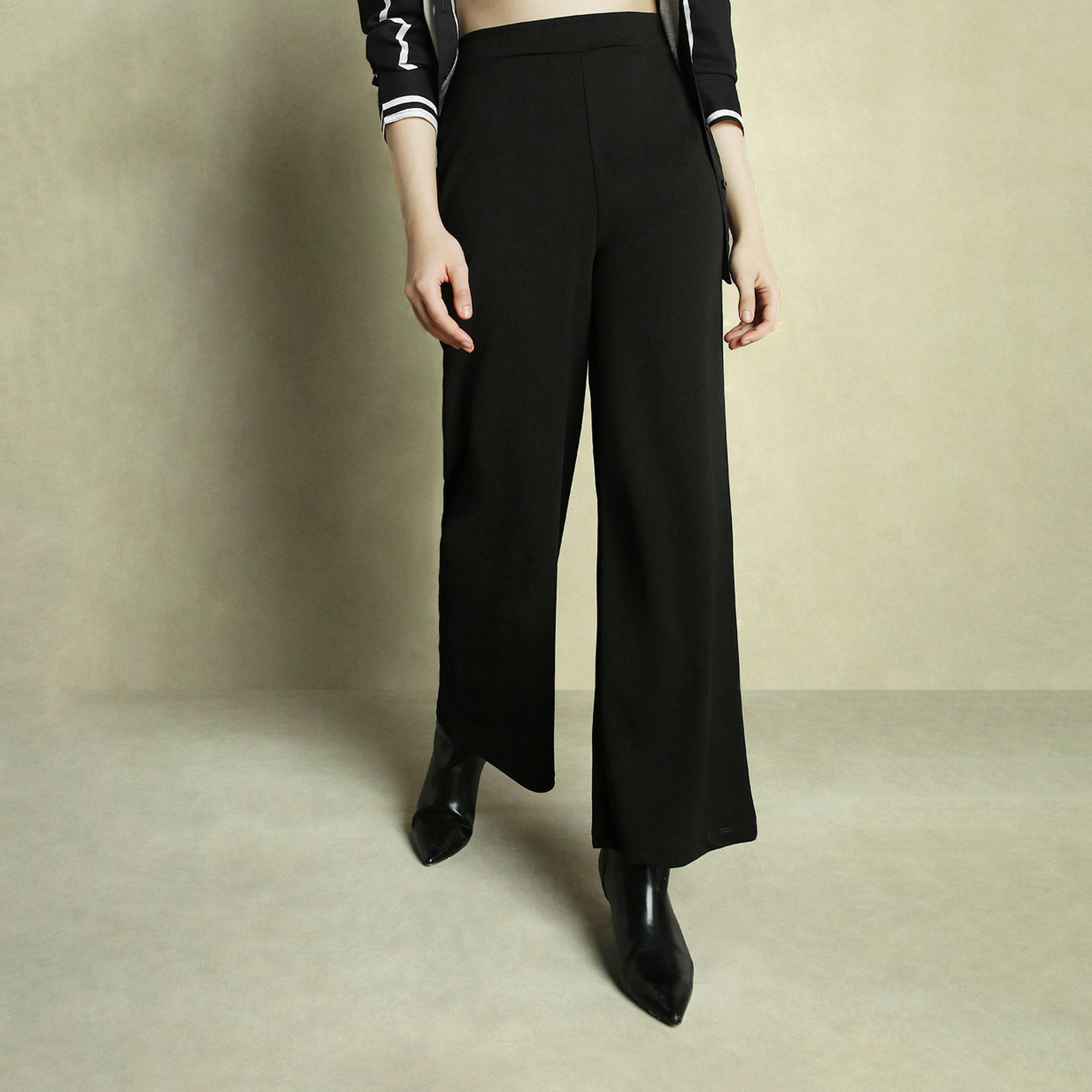 دينيس لينغو × ستايلي - بنطال بخصر متوسط الارتفاع وواسع الساق ومناسب للارتداء-women-clothing-bottoms-trousers-image-1