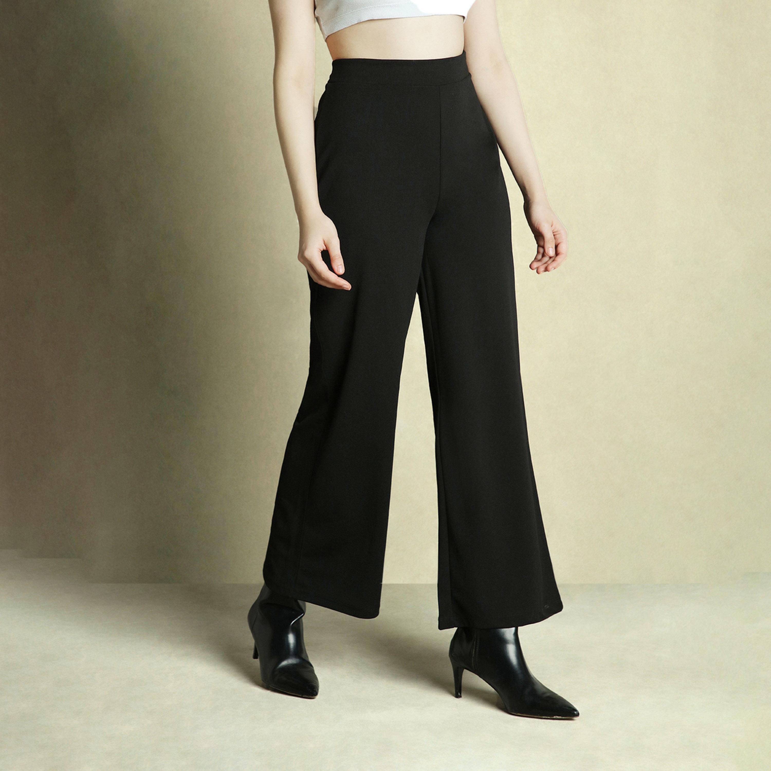 دينيس لينغو × ستايلي - بنطال بخصر متوسط الارتفاع وواسع الساق ومناسب للارتداء-women-clothing-bottoms-trousers-image-2