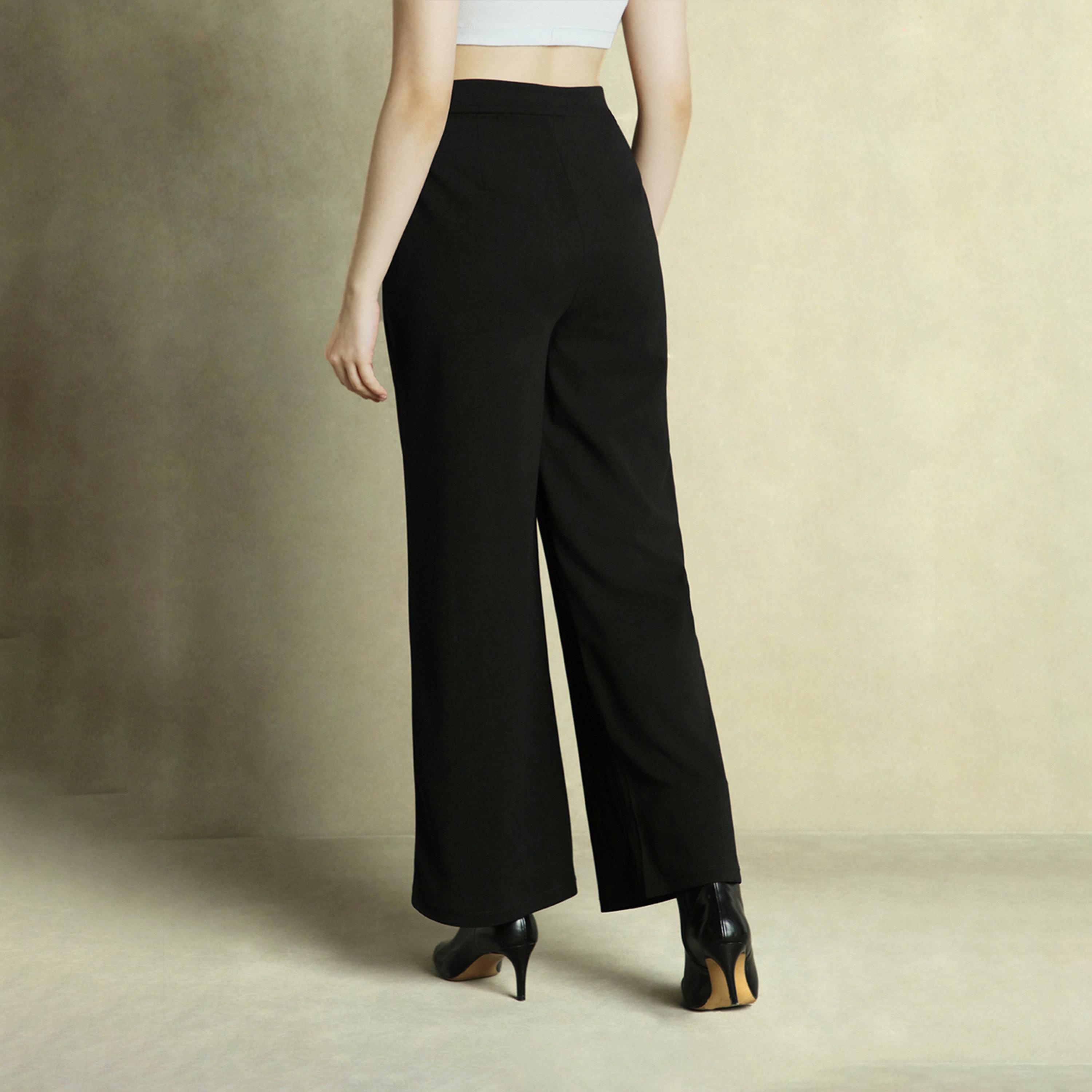 دينيس لينغو × ستايلي - بنطال بخصر متوسط الارتفاع وواسع الساق ومناسب للارتداء-women-clothing-bottoms-trousers-image-3