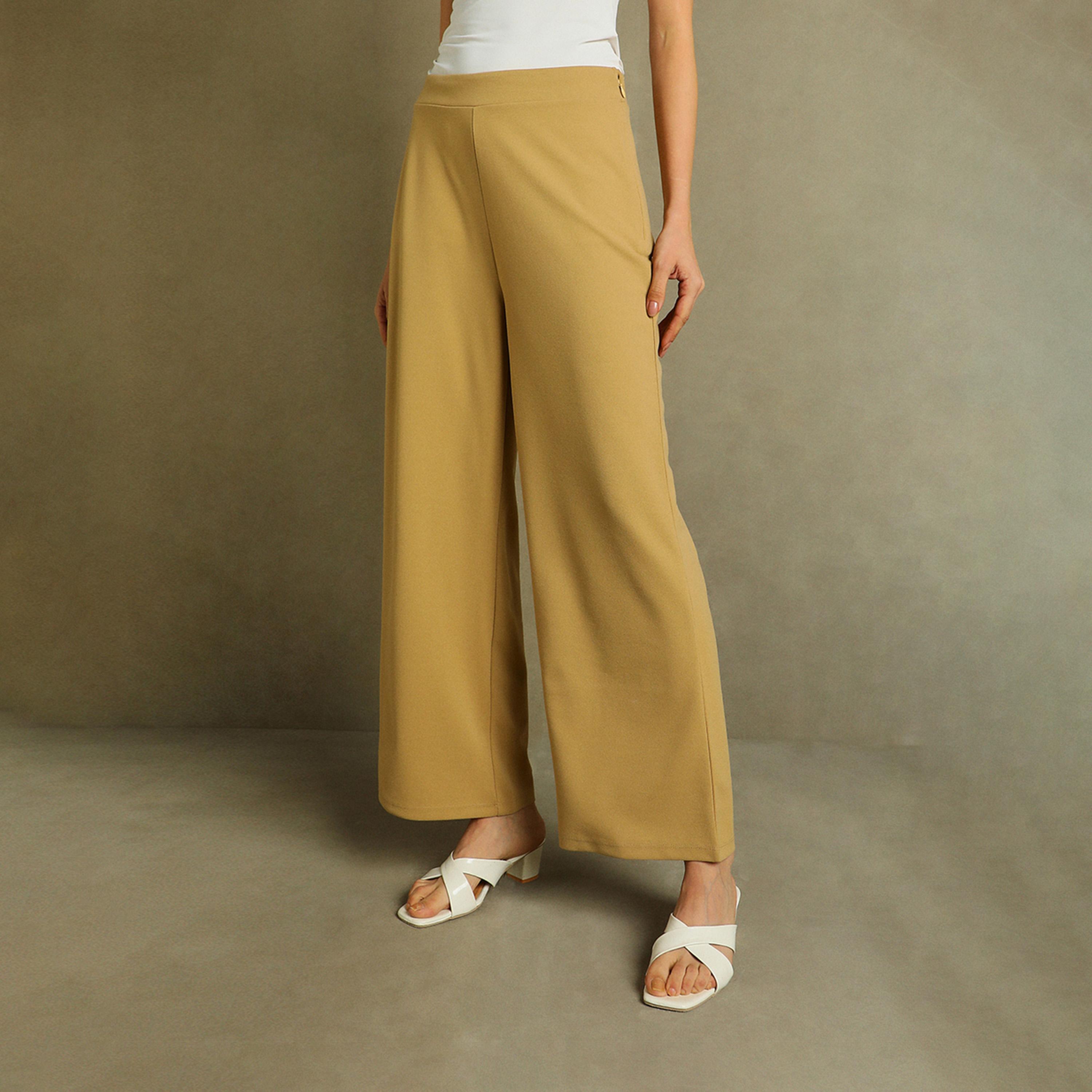 دينيس لينغو × ستايلي - بنطال بخصر متوسط الارتفاع وواسع الساق ومناسب للارتداء-women-clothing-bottoms-trousers-image-1