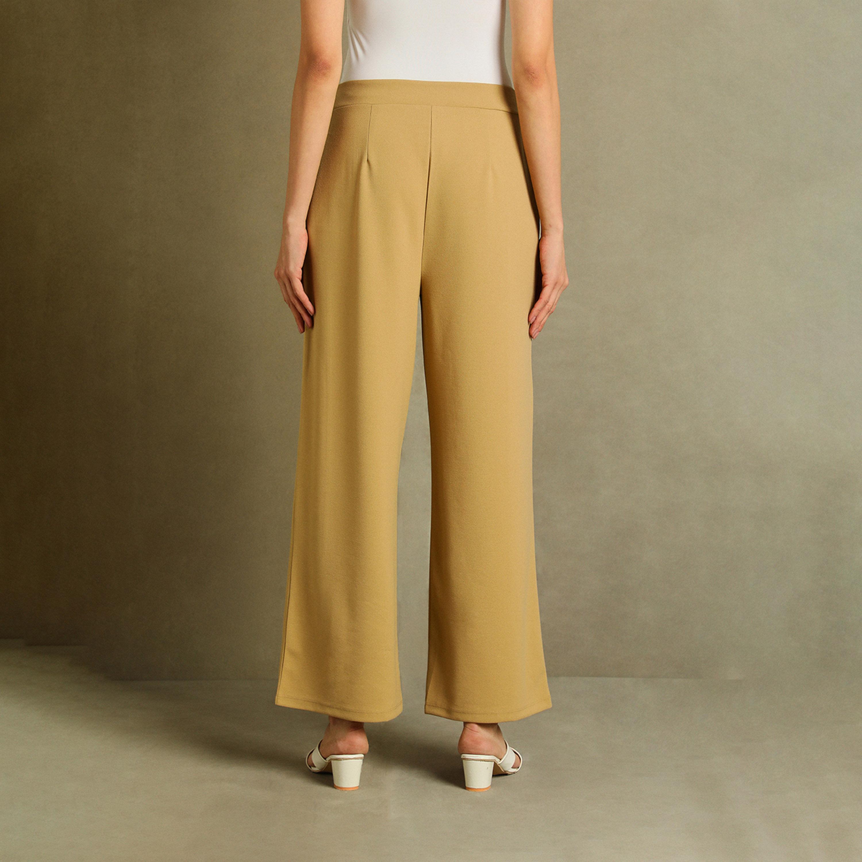 دينيس لينغو × ستايلي - بنطال بخصر متوسط الارتفاع وواسع الساق ومناسب للارتداء-women-clothing-bottoms-trousers-image-3