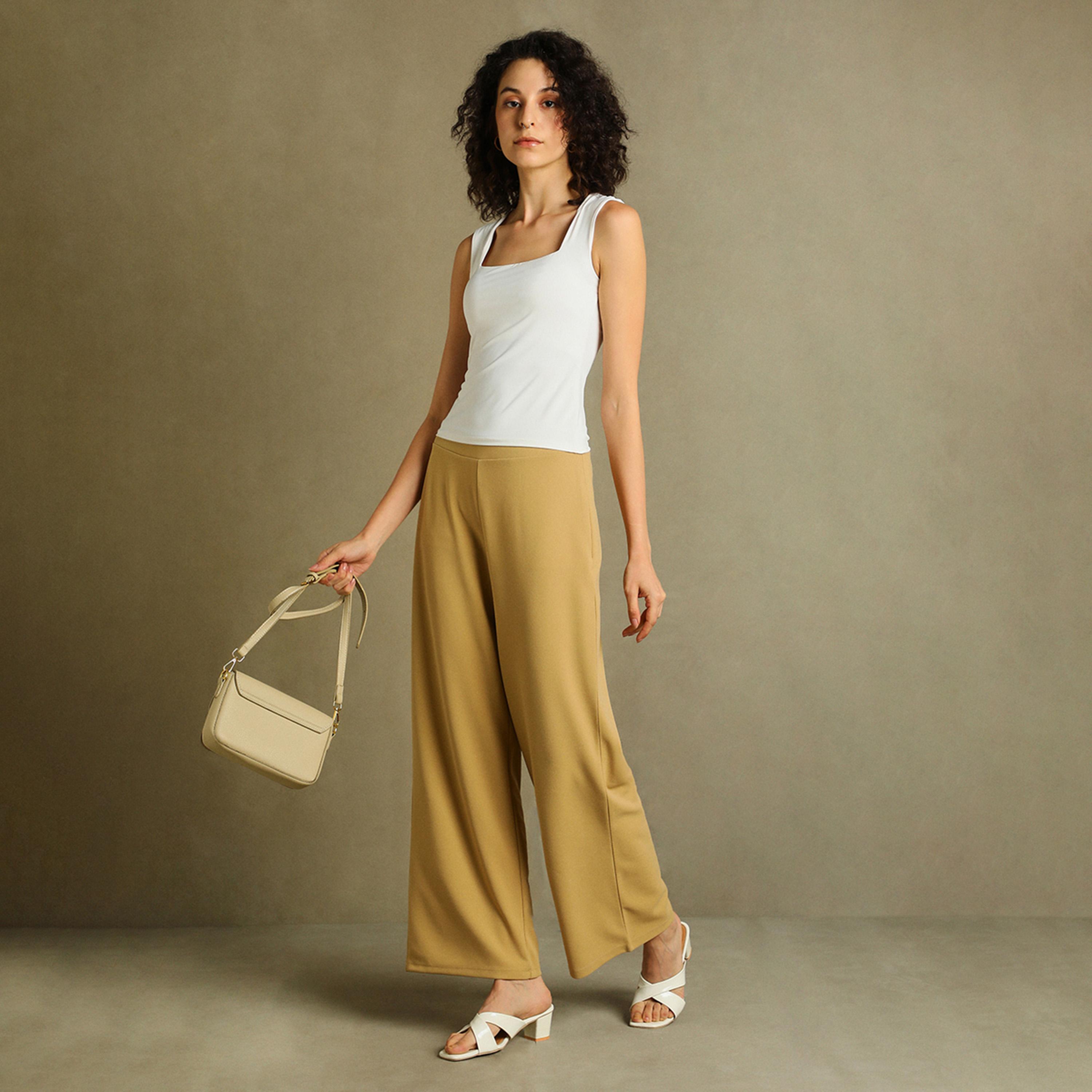 دينيس لينغو × ستايلي - بنطال بخصر متوسط الارتفاع وواسع الساق ومناسب للارتداء-women-clothing-bottoms-trousers-image-5