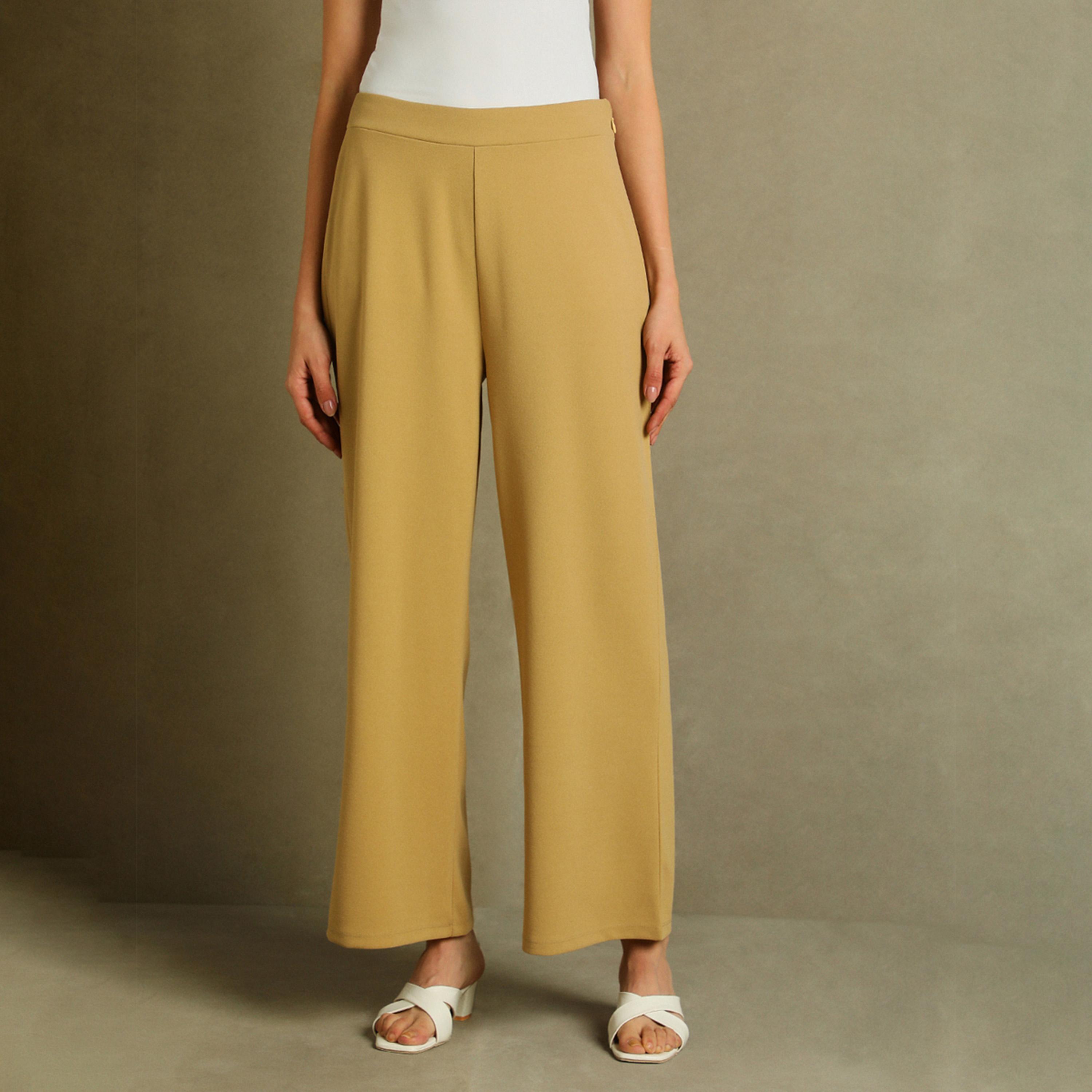 دينيس لينغو × ستايلي - بنطال بخصر متوسط الارتفاع وواسع الساق ومناسب للارتداء-women-clothing-bottoms-trousers-image-6