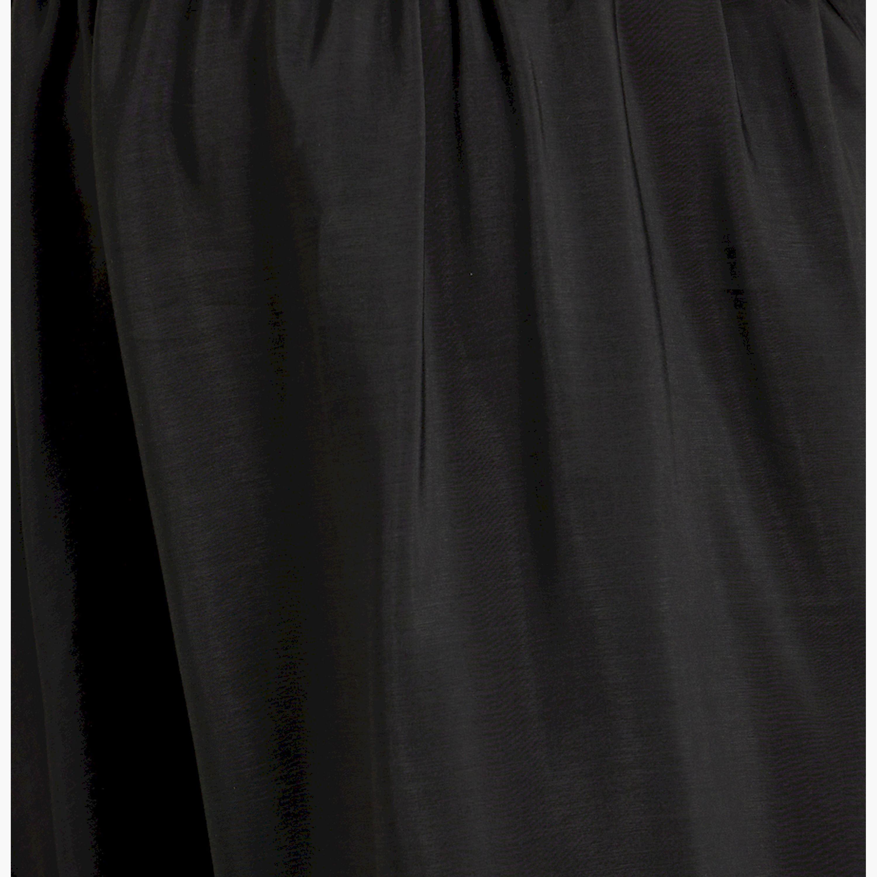 Styli Plus Size Plain A-Line Maxi Skirt with Elasticated Waistband-women-clothing-bottoms-skirts-image-3