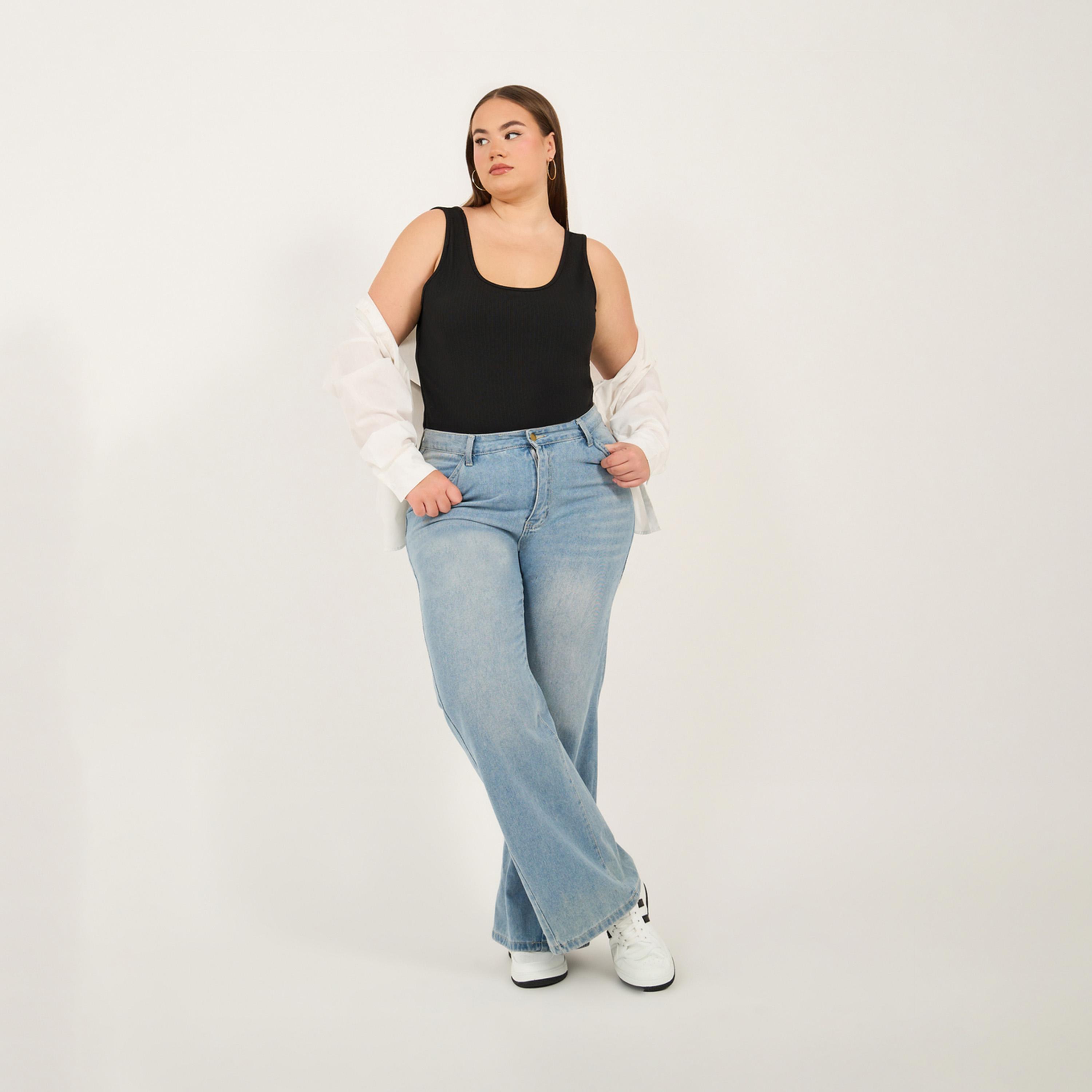 Styli Plus Size Scoop Neck Skinny Fit Jersey Tank-women-clothing-nightwear-pyjamas-tops-image-1