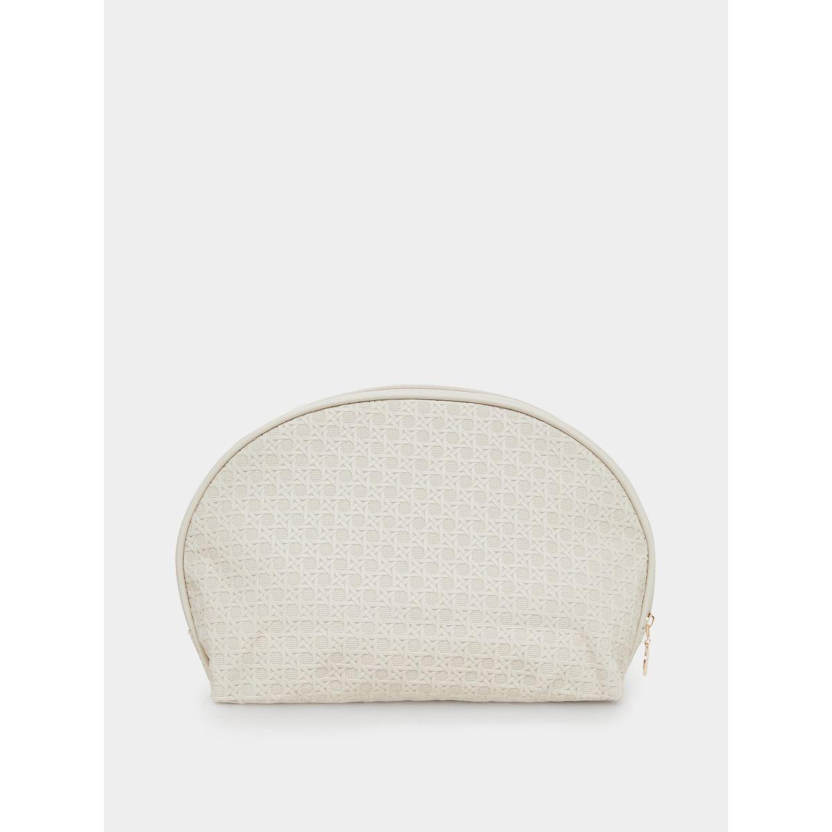 Styli Ratan Weave Design Half Moon Shaped Washbag with Zip Closure-women-bagsandwallets-handbags-image-2