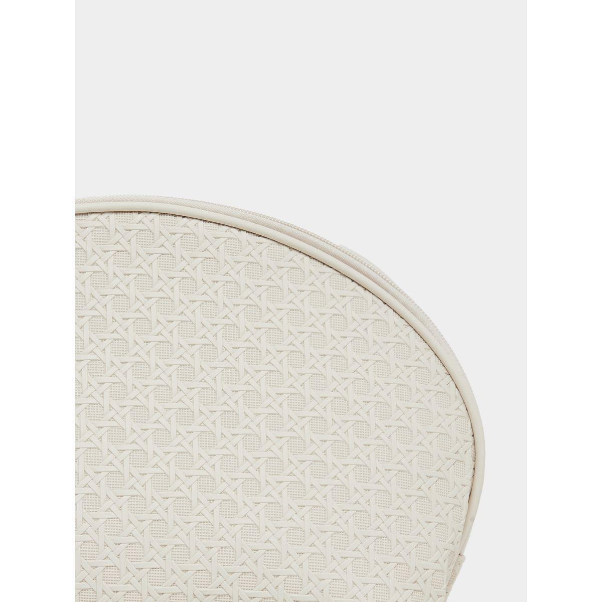 Styli Ratan Weave Design Half Moon Shaped Washbag with Zip Closure-women-bagsandwallets-handbags-image-3