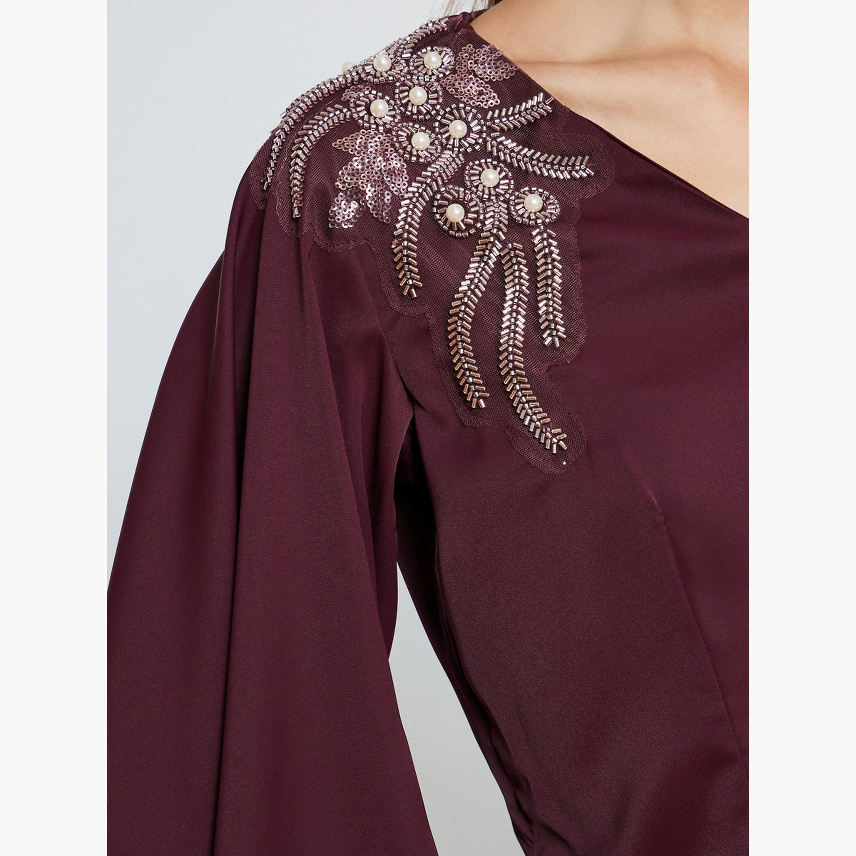 Styli Women Embellished Top and Wide Leg Pants Co-Ords-women-clothing-coordsets-image-4