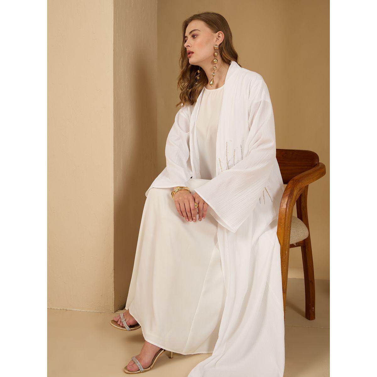 أميرة x ستايلي عباية بتفاصيل مُنمقة مع فستان ساتان ووشاح-women-arabicclothing-abayas-image-8