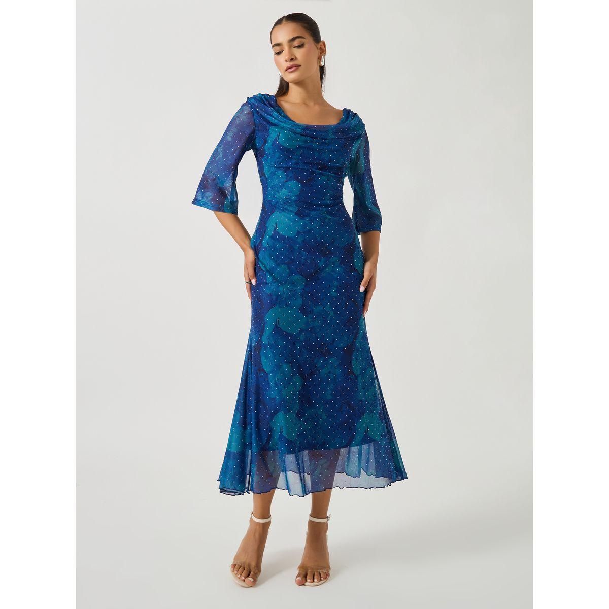 فستان ميدي بحافة ميرميد وأكمام بنمط جرس-women-clothing-dresses-image-2