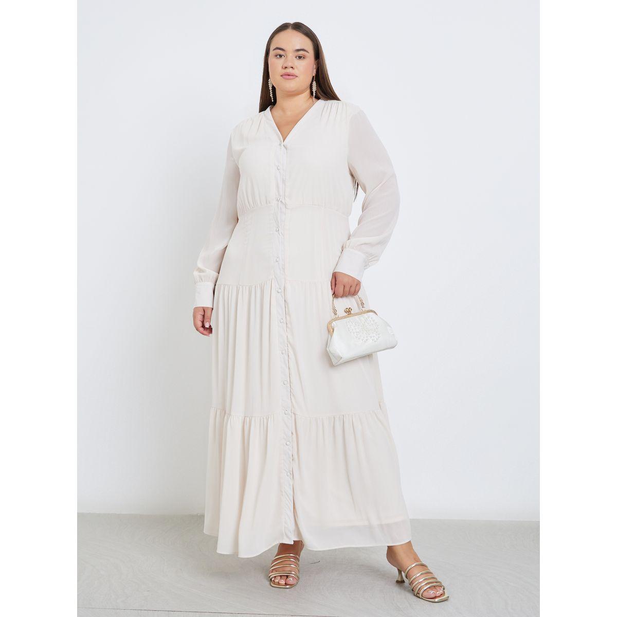 فستان طويل بمقاس كبير مع تفاصيل أزرار-women-clothing-dresses-image-1