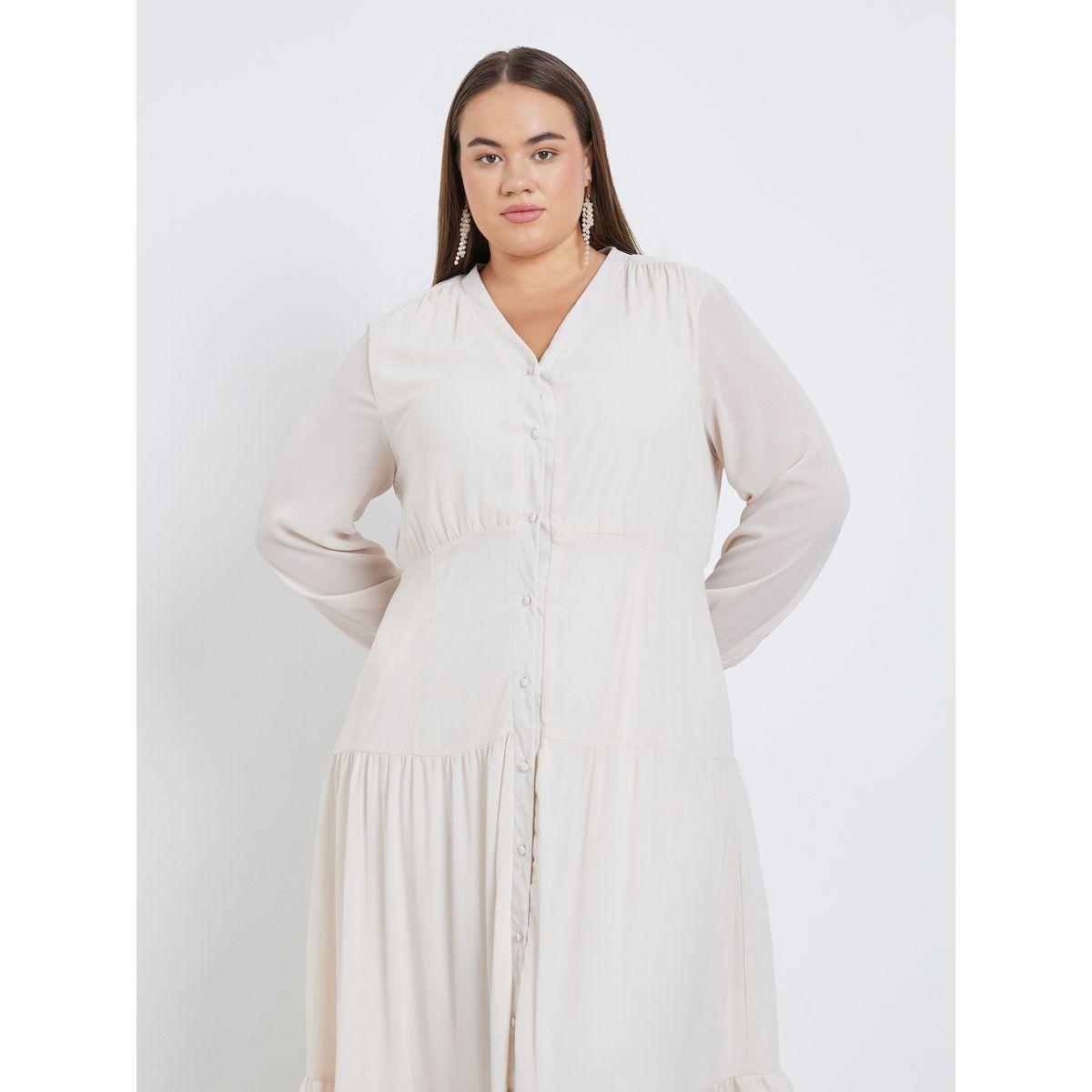 Styli Plus Tiered Maxi Dress with Buttons-women-clothing-dresses-image-2