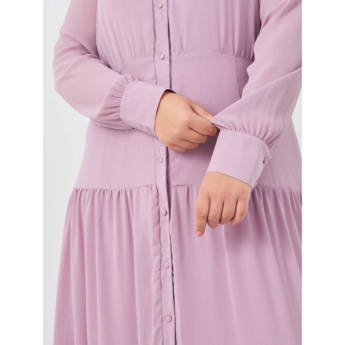 فستان طويل بمقاس كبير وأكمام بالون-women-clothing-dresses-image-4