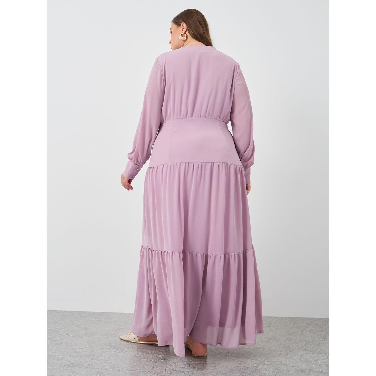 فستان طويل بمقاس كبير وأكمام بالون-women-clothing-dresses-image-5