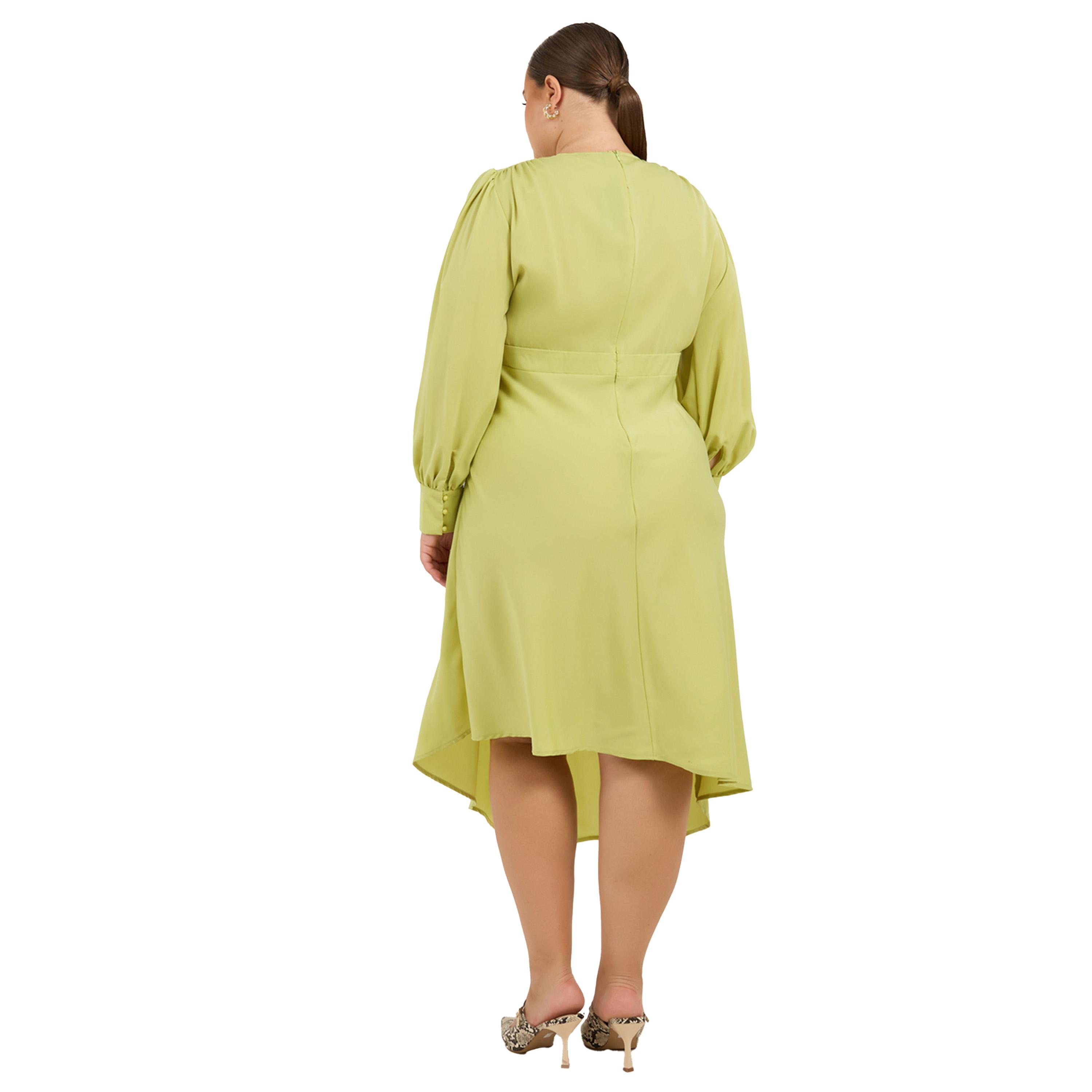 Styli Plus Size Plain Long Sleeves A-Line Midi Dress-women-clothing-dresses-image-5