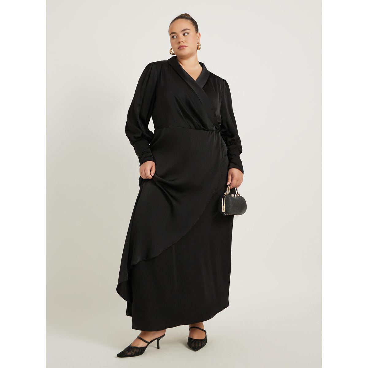 Styli Plus Size V-Neck Long Sleeves Wrap Maxi Dress-women-clothing-dresses-image-1