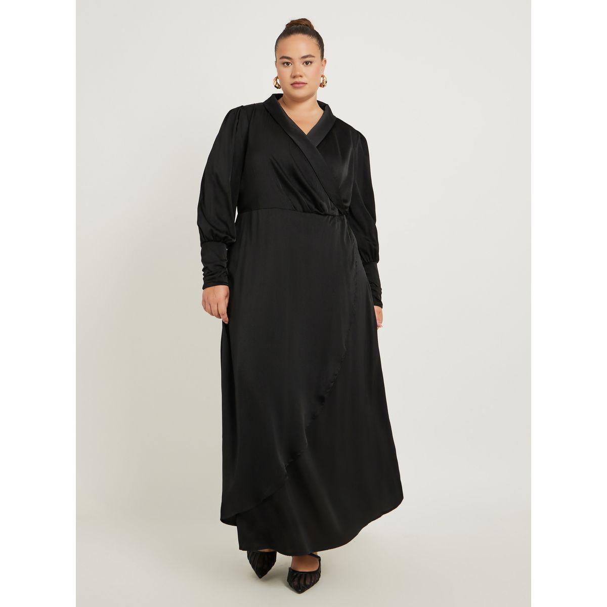 Styli Plus Size V-Neck Long Sleeves Wrap Maxi Dress-women-clothing-dresses-image-2