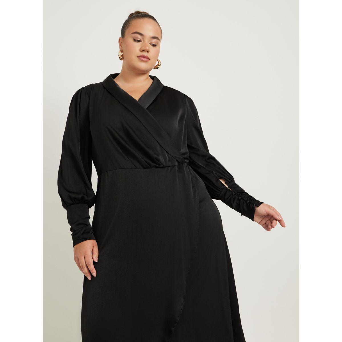 Styli Plus Size V-Neck Long Sleeves Wrap Maxi Dress-women-clothing-dresses-image-3