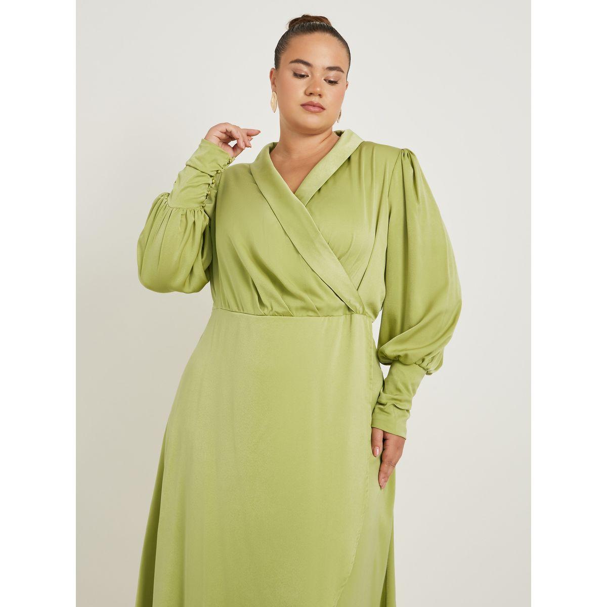 فستان طويل بنمط لف ومقاس كبير مع أكمام طويلة-women-clothing-dresses-image-3