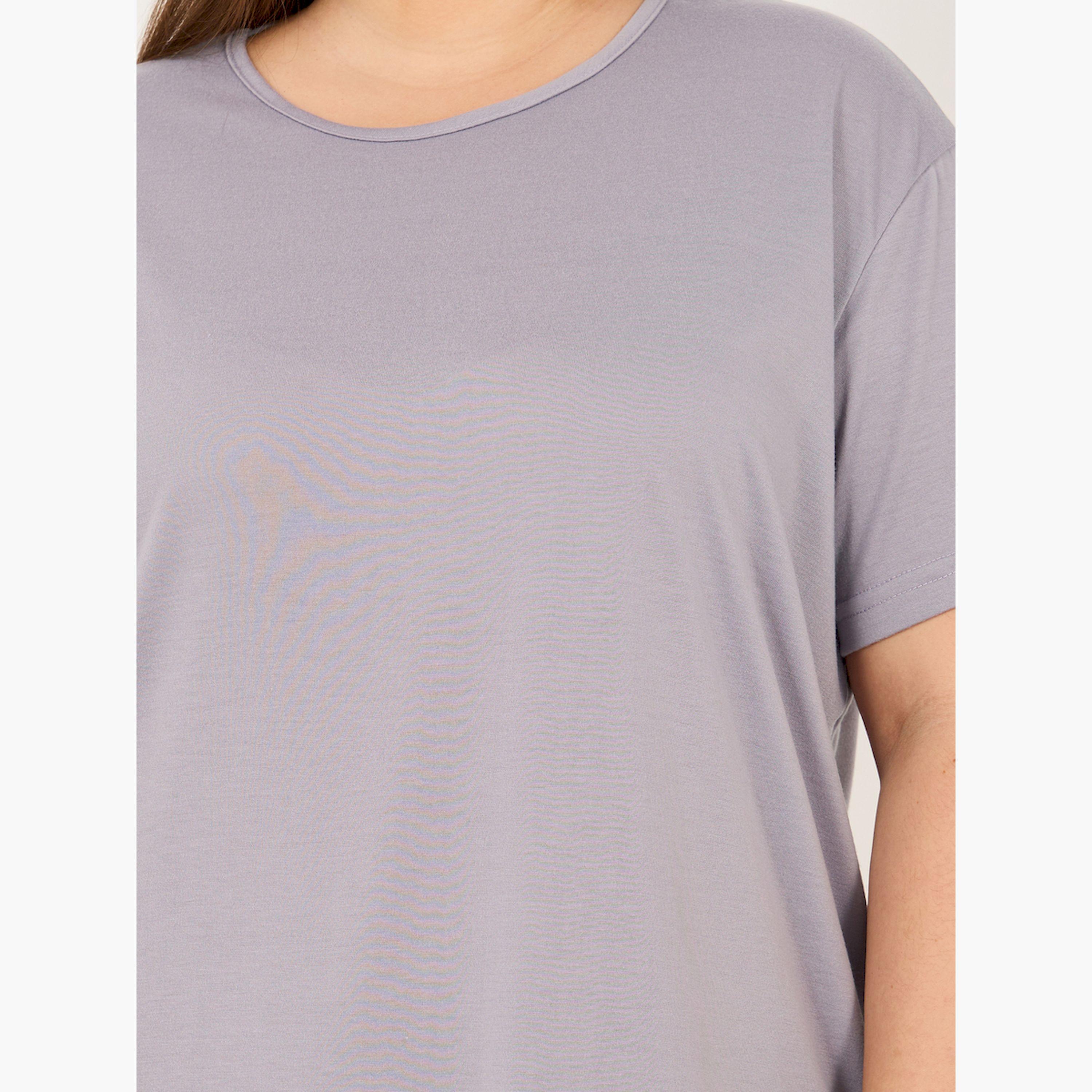 ستايلي - فستان نوم بمقاس كبير مع تفاصيل متقاطعة من الخلف-women-clothing-nightwear-nighties-image-4