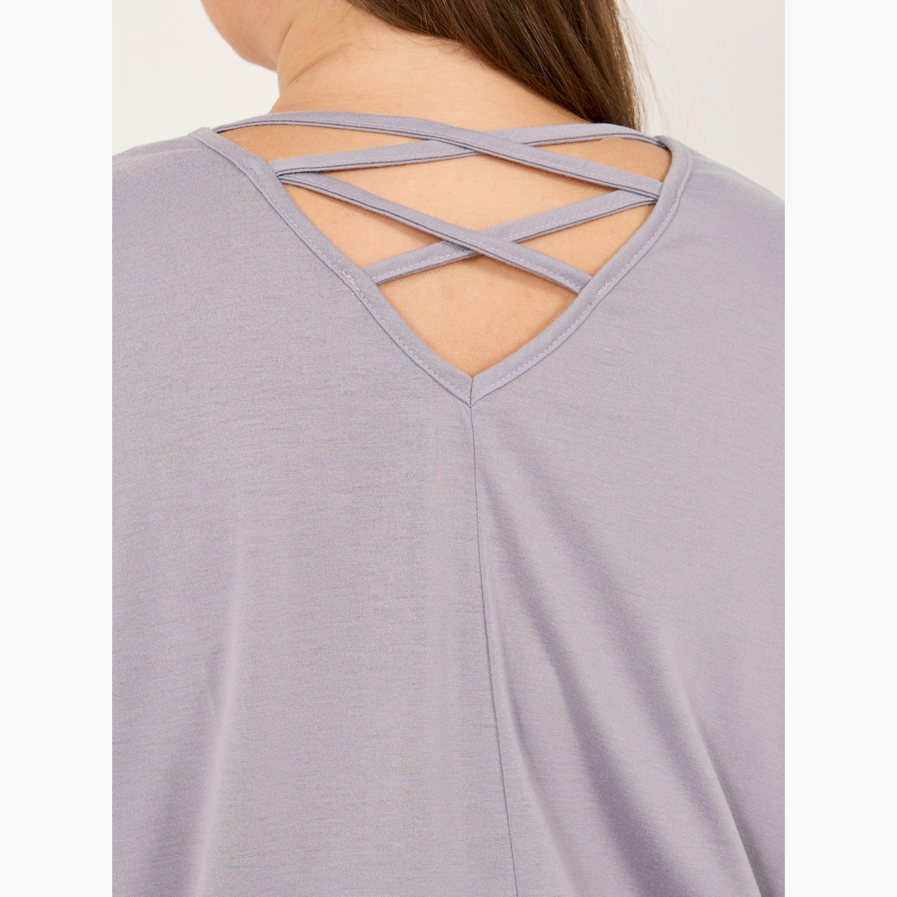 ستايلي - فستان نوم بمقاس كبير مع تفاصيل متقاطعة من الخلف-women-clothing-nightwear-nighties-image-6