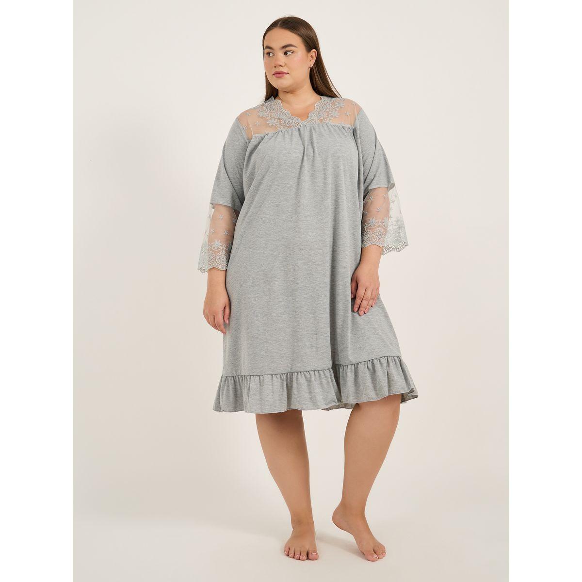 قميص نوم بمقاس كبير وتفاصيل دانتيل-women-clothing-nightwear-nighties-image-1