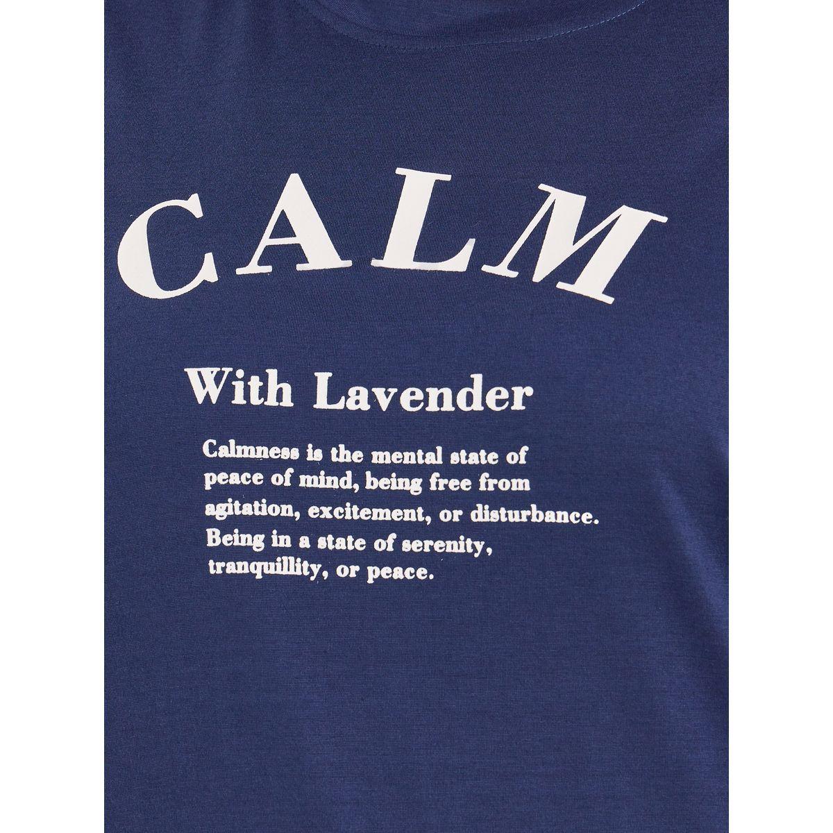 Styli Plus Size Calm Slogan Print T-Shirt and Aztec Print Pyjama Set-women-clothing-nightwear-pyjamas-longsets-image-3