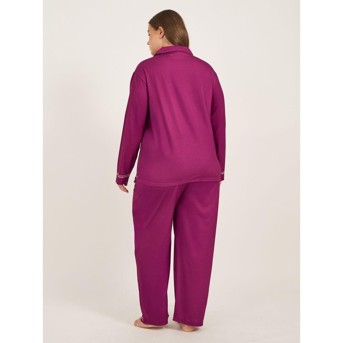 طقم بيجاما بمقاس كبير من بنطال وبلوزة بأكمام طويلة-women-clothing-nightwear-pyjamas-longsets-image-6