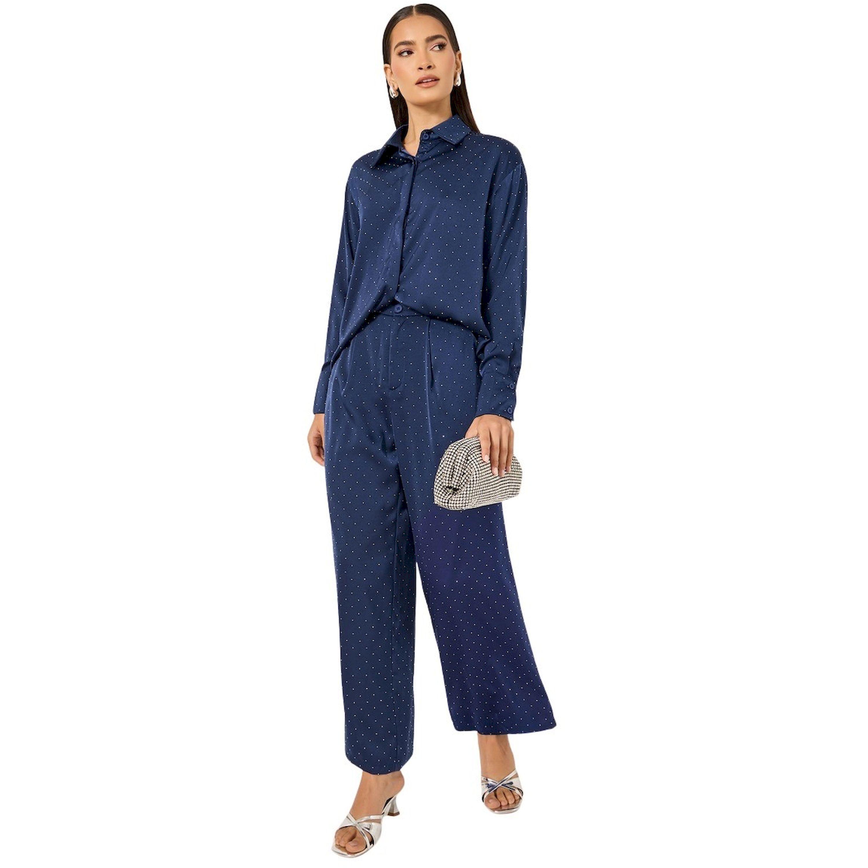ستايلي - طقم قميص مزخرف كبير الحجم مع بنطال واسع الساق-women-clothing-coordsets-image-1