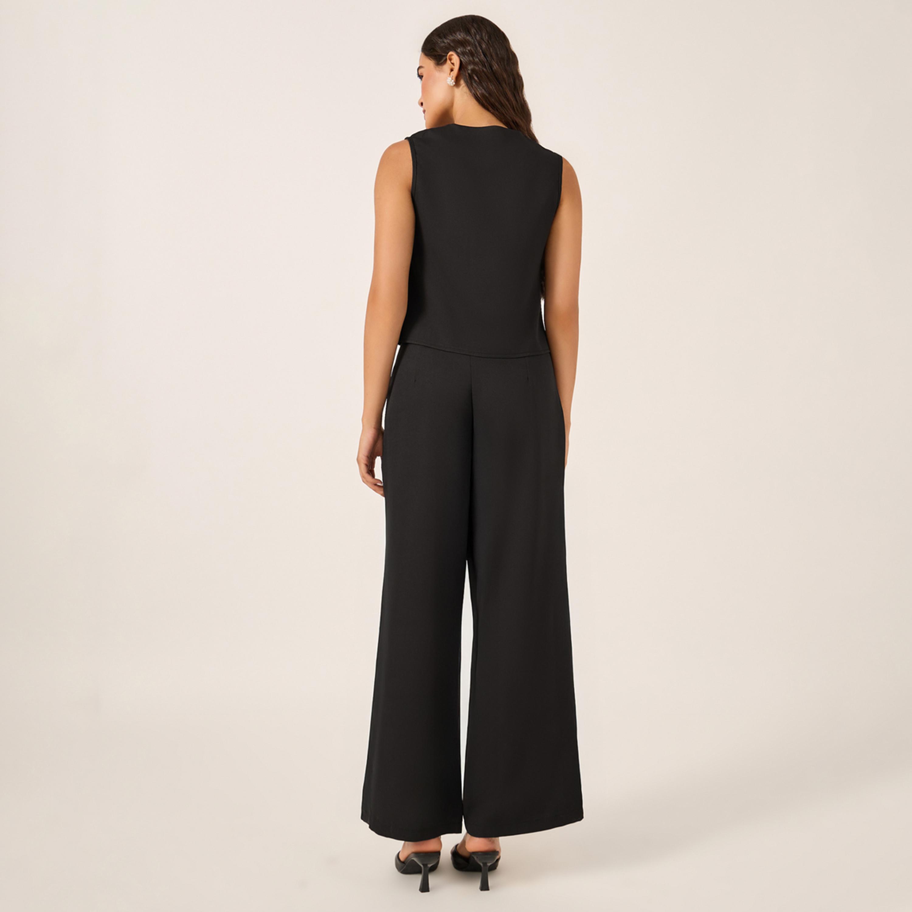 Styli Embellished Textured Waistcoat and Wide Leg Pants Co-Ords-women-clothing-coordsets-image-5
