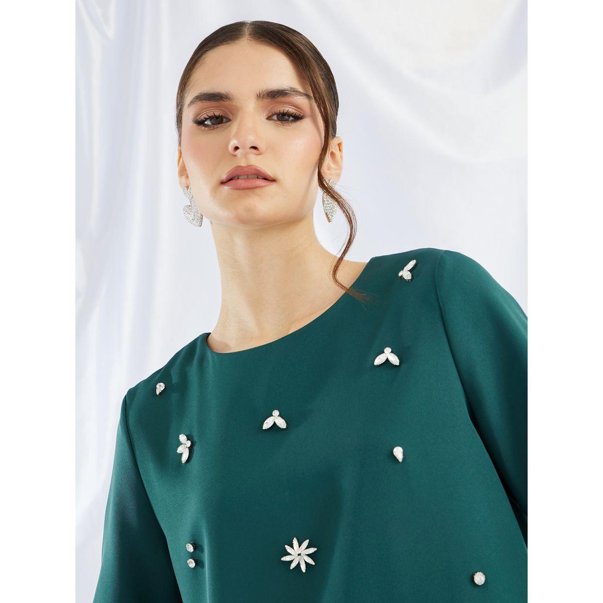طقم منسق من تنورة وبلوزة بأكمام قصيرة-women-clothing-coordsets-image-3