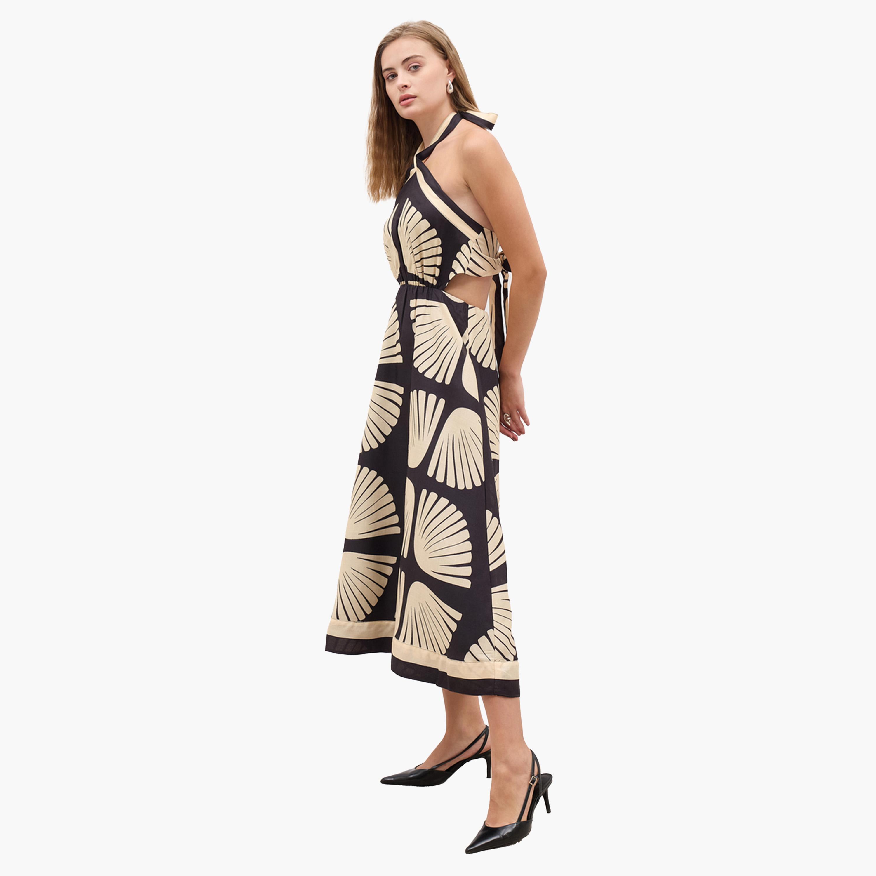 Styli All-Over Print Halter Neck A-Line Midi Dress-women-clothing-dresses-image-3