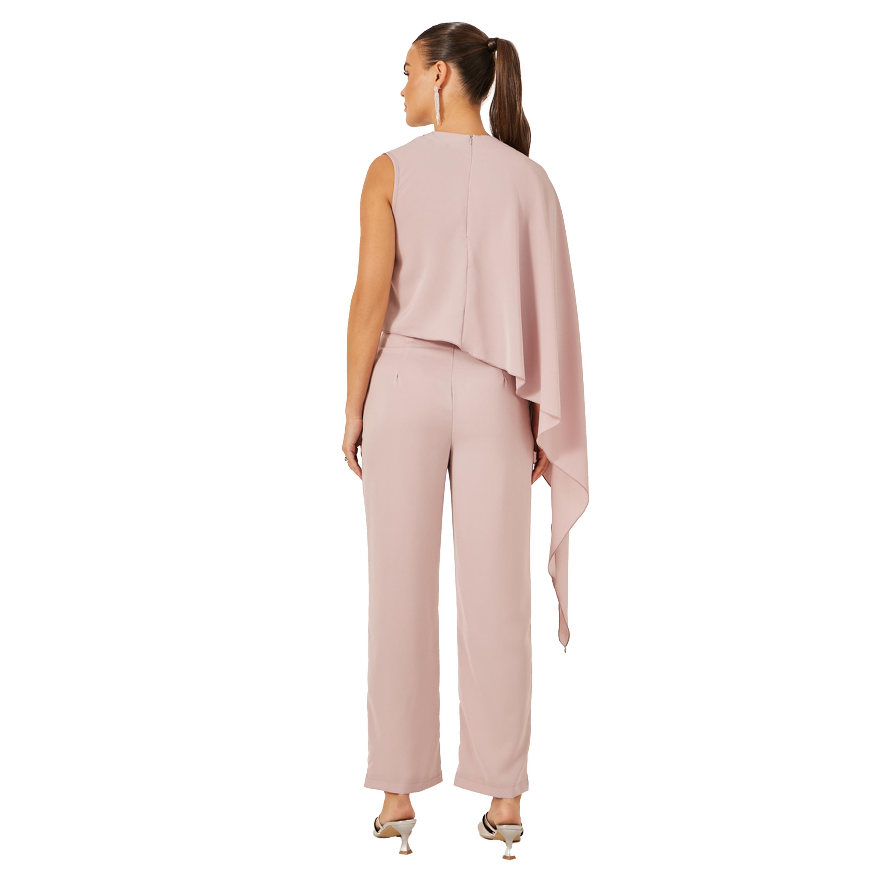 ستايلي -  طقم من بلوزة وبنطال بأكمام واحدة وياقة دائرية-women-clothing-coordsets-image-4