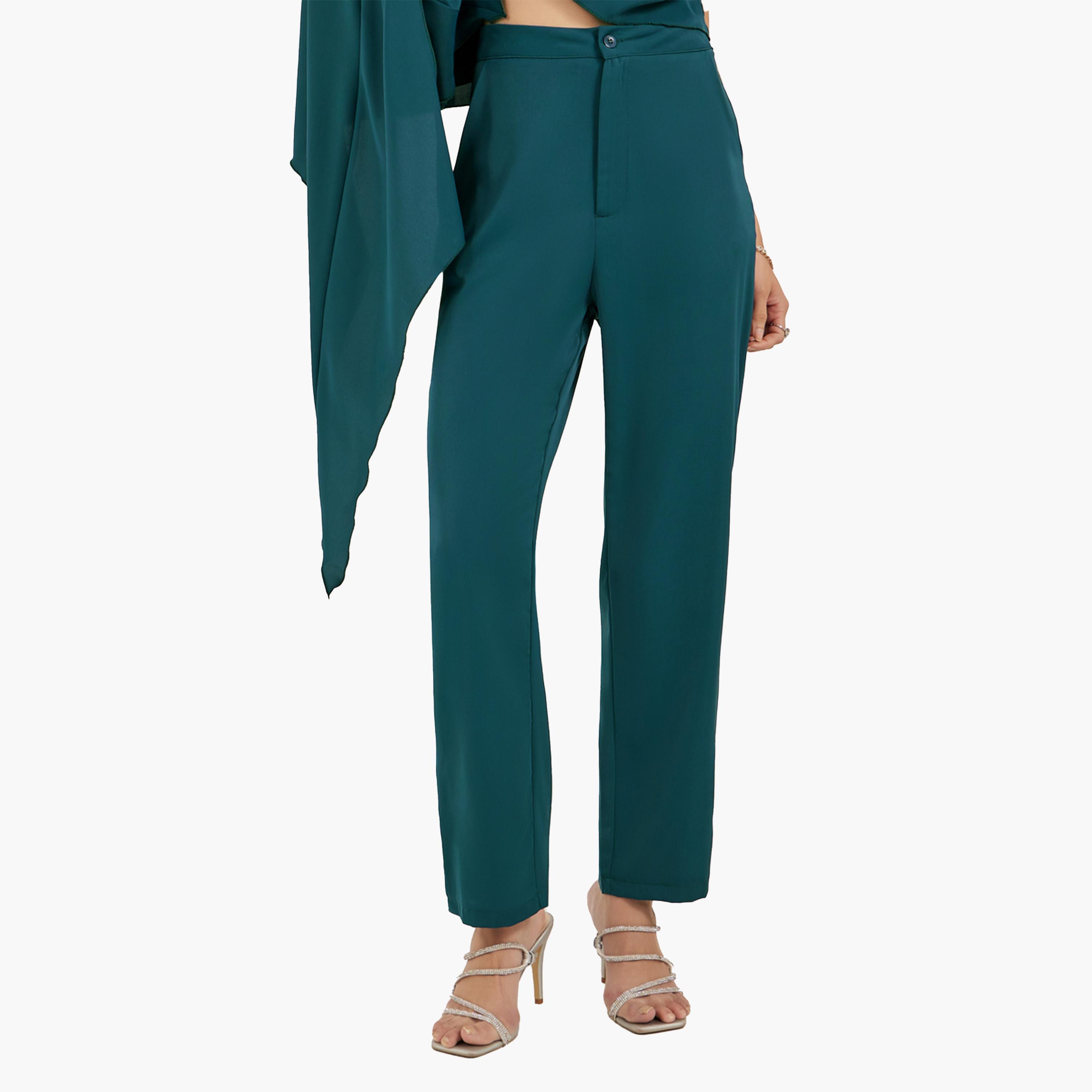 ستايلي - طقم قميص بكم كيب واحد ورقبة دائرية مع بنطال-women-clothing-coordsets-image-5